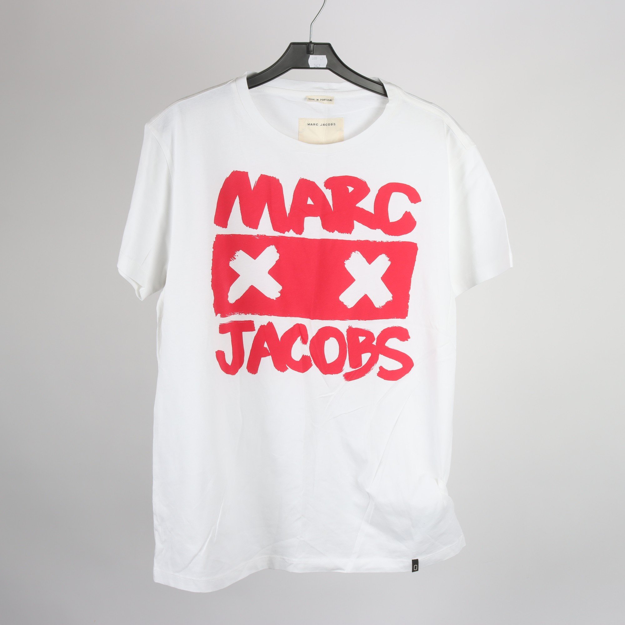 T-shirt, Marc Jacobs, röd, vit, stl. XL.