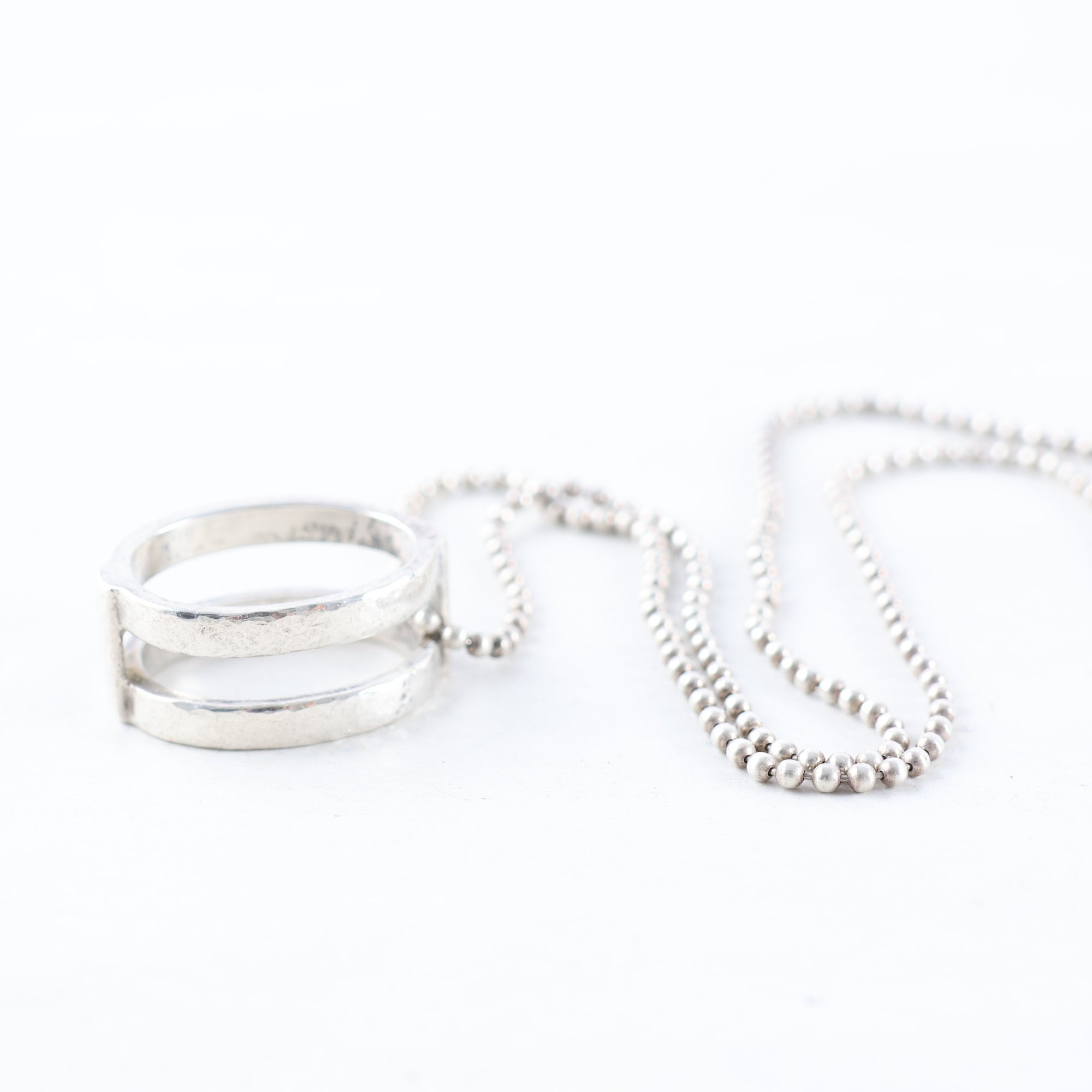 Halsband & hänge, silver, brv: 13.7g