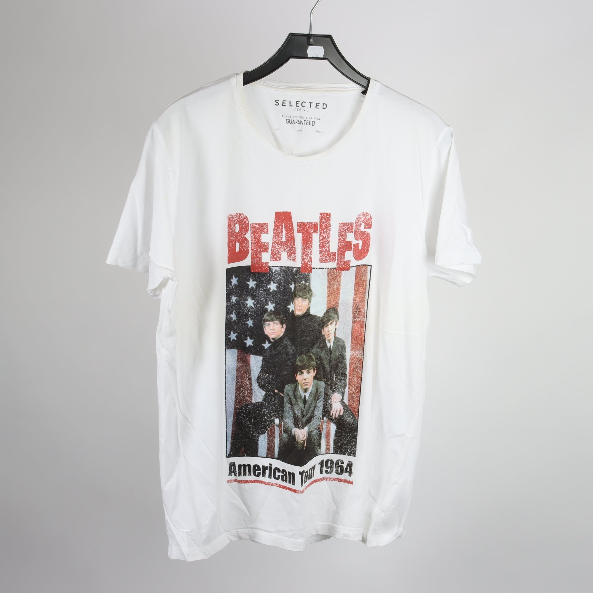 T-shirt, Selected Jeans, Beatles, vit, stl. XL.