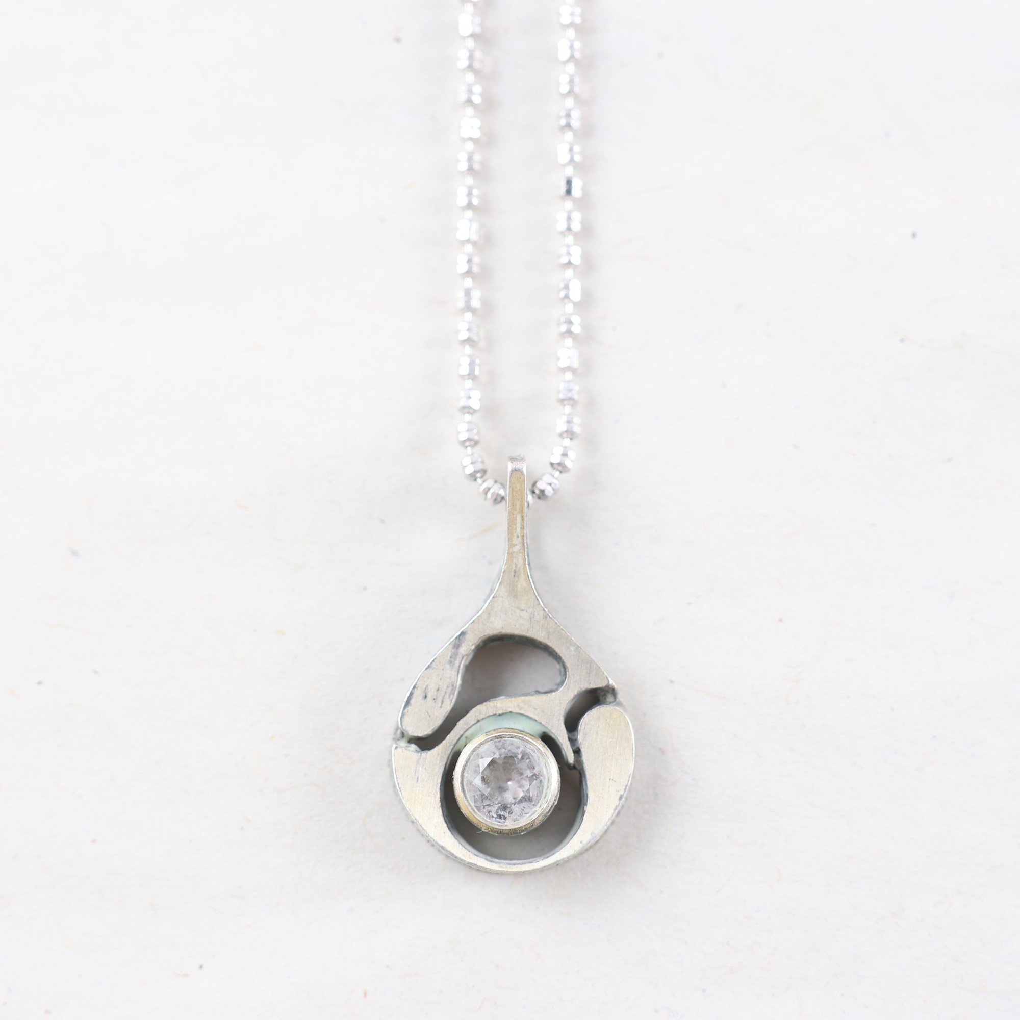 Halsband & hänge, silver, glas, brv: 4.2g