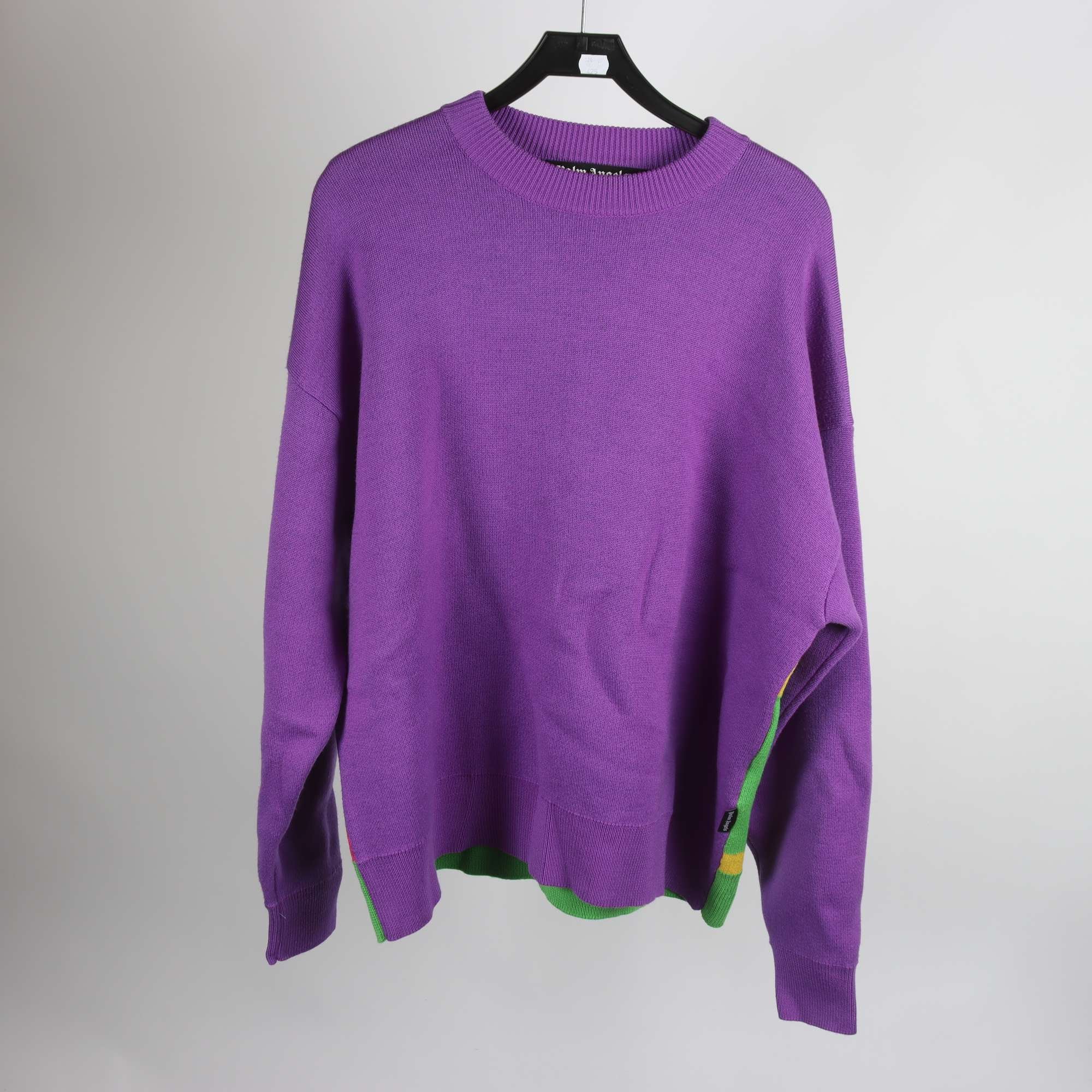 Tröja, Palm Angels, lila, grön, 100% ull, stl. L.