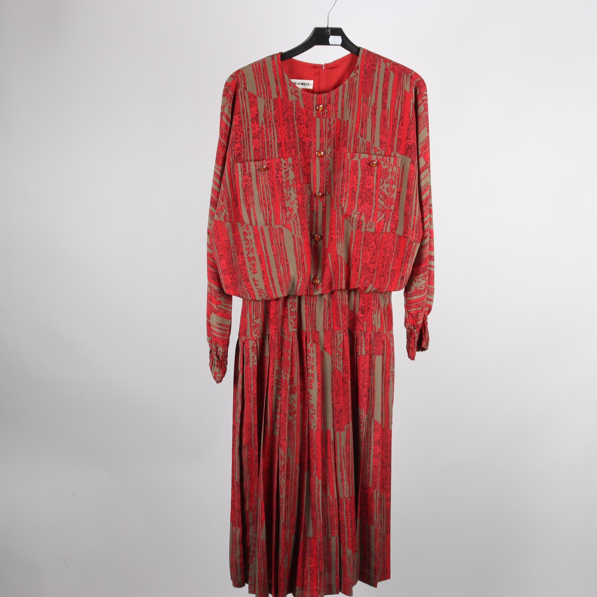 Klänning, vintage, Janina Schreck, mönstrad, stl. 36