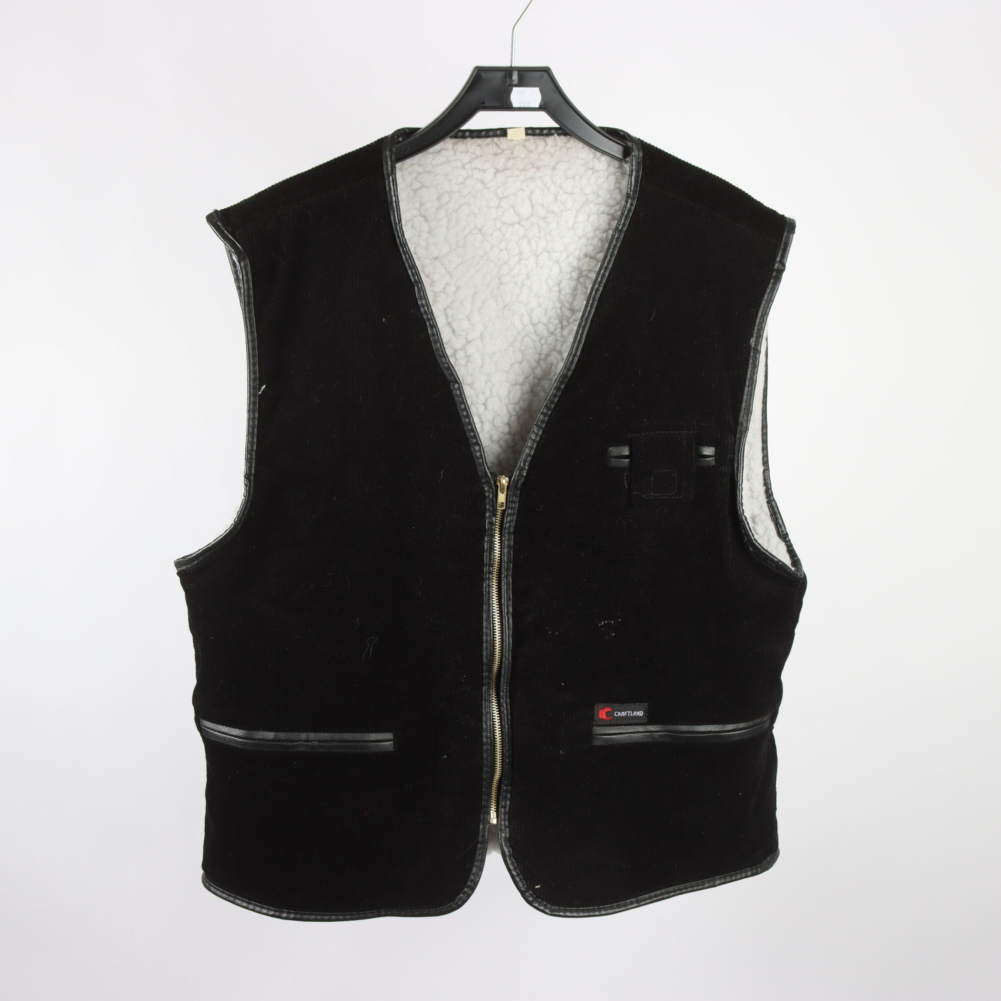 Väst, Craftland, svart, manchester, pilefoder, stl. L.