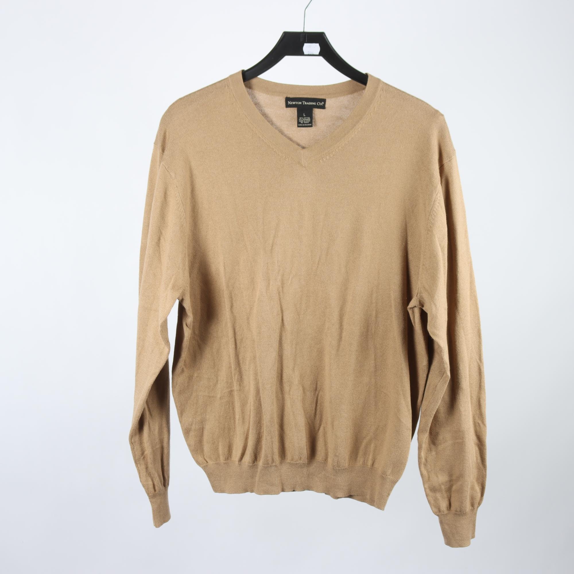 Tröja, Newton Trading Co, brun, bomull, cashmere, stl. L.
