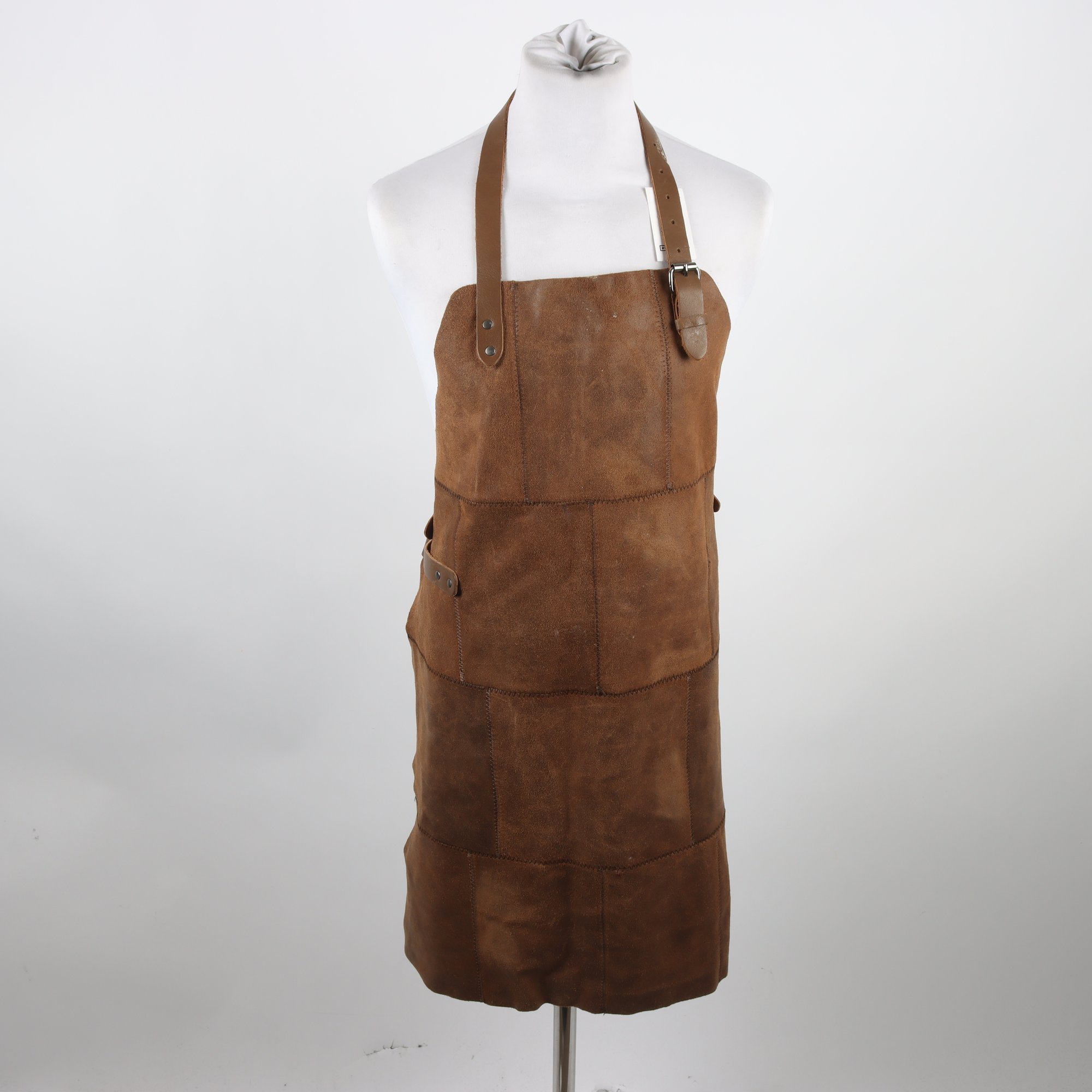 Förkläde, skinn, brun.