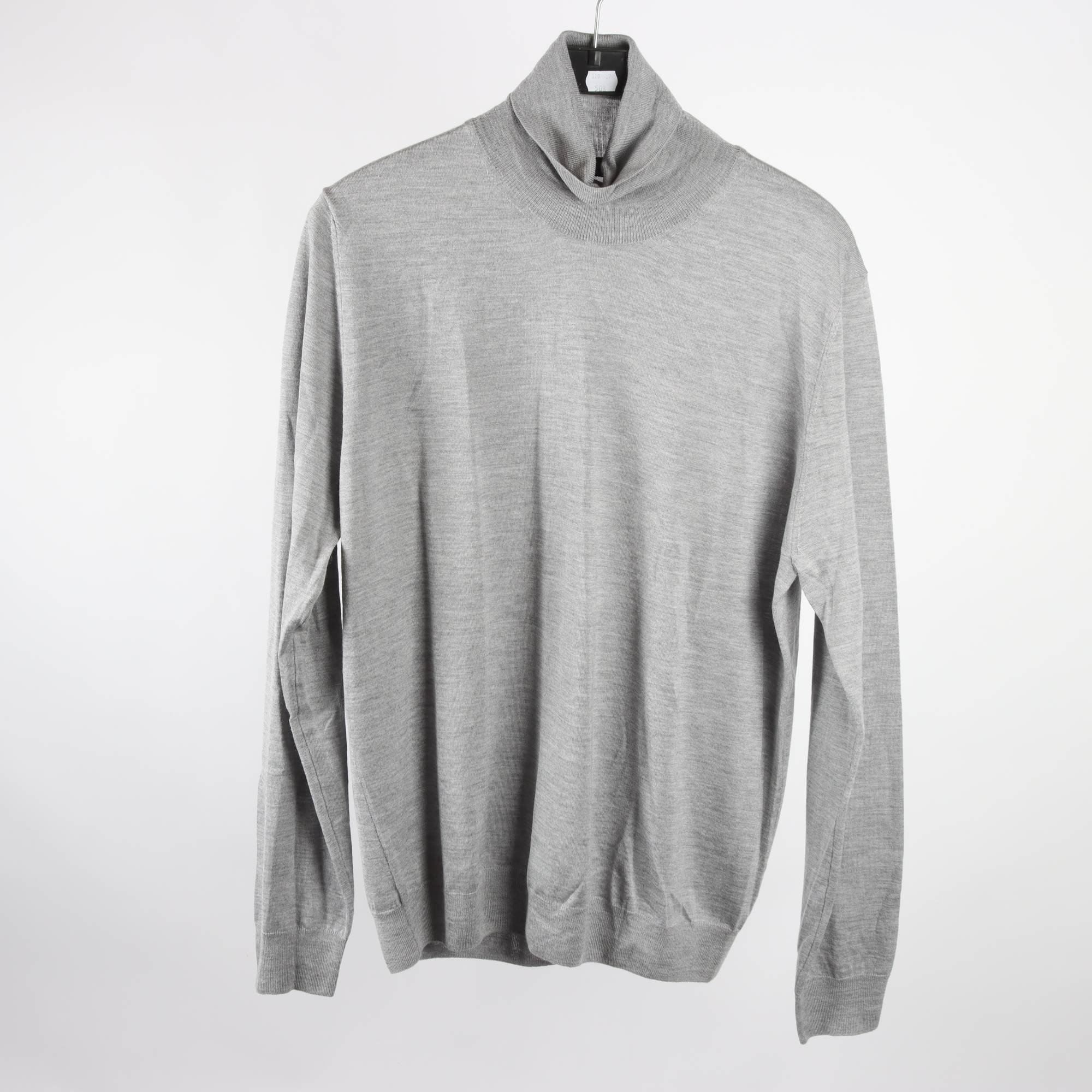 Tröja, Vneck, grå, ull, silke, stl. 56.