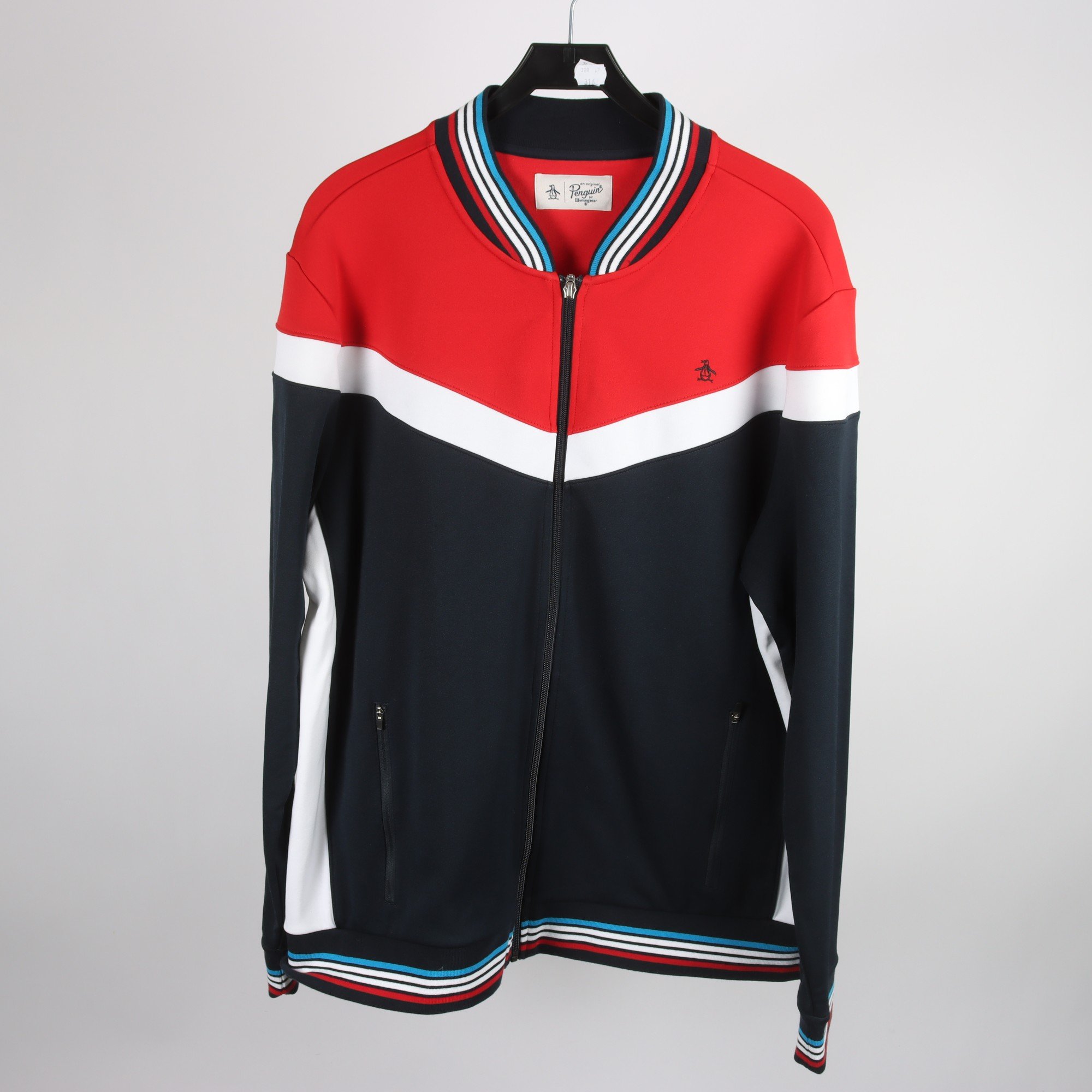 Träningsjacka, Penguin x Munsingwear, röd, svart, stl. XXL.