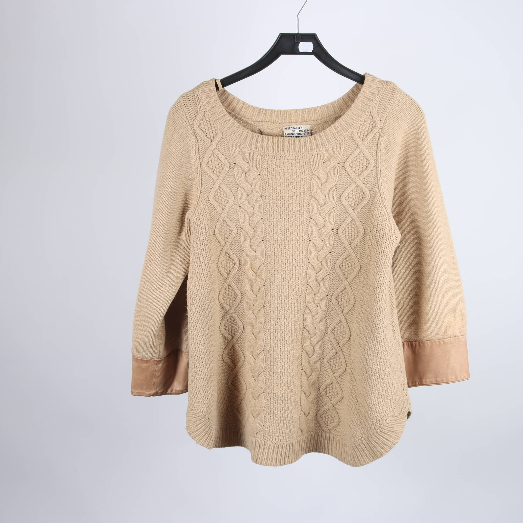 Tröja, Baum und Pferdgarten, beige, ull, angora, stl. M.