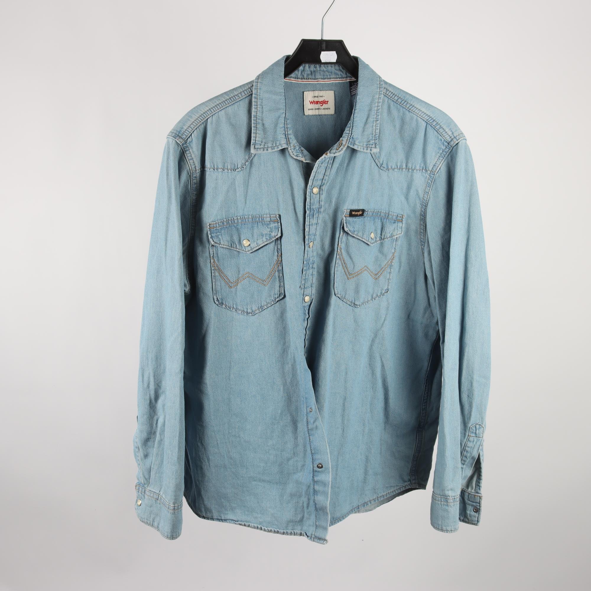 Jeansskjorta, Wrangler, blå, stl. L.