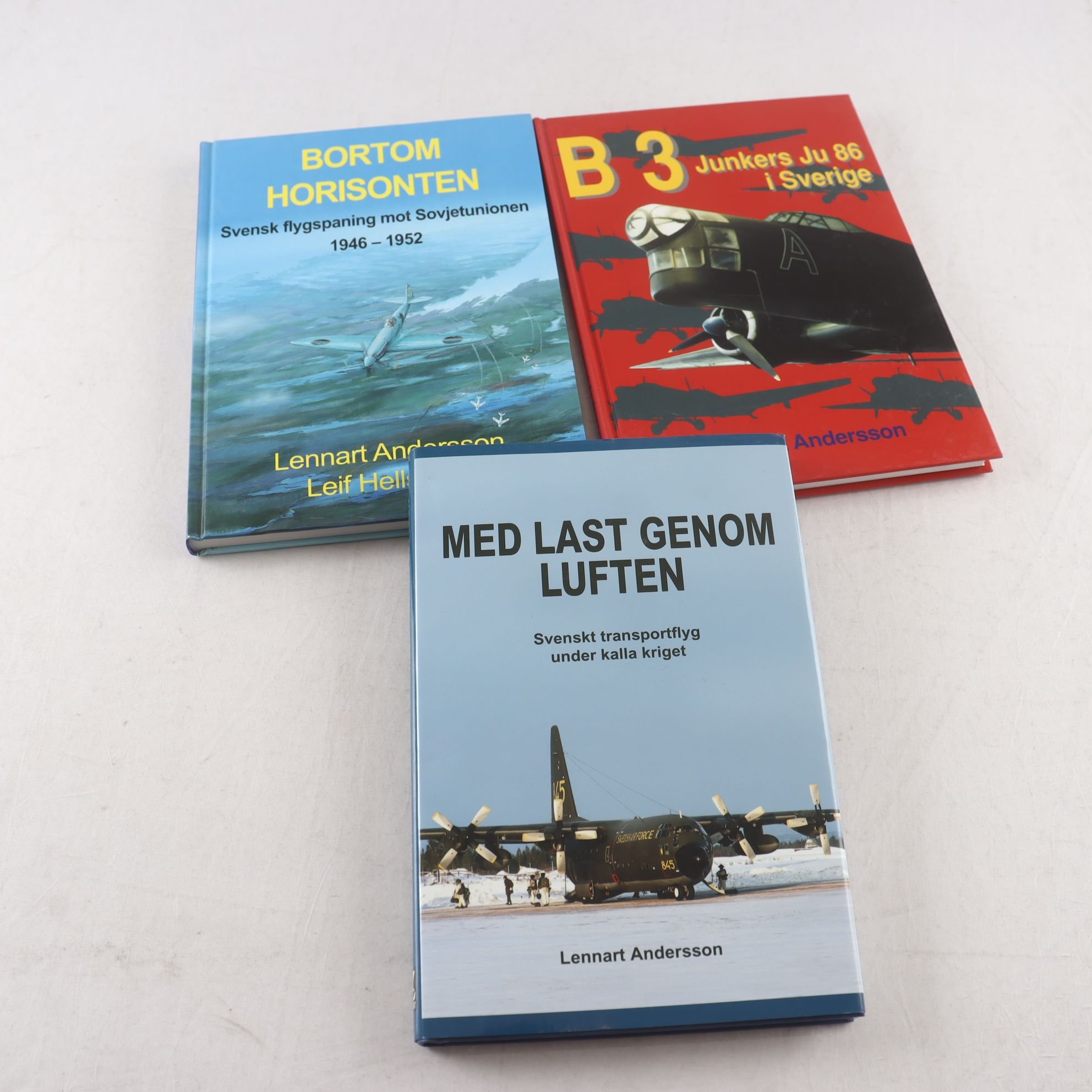 Lennart Andersson, bokpaket med 3 volymer om svensk flyghistoria
