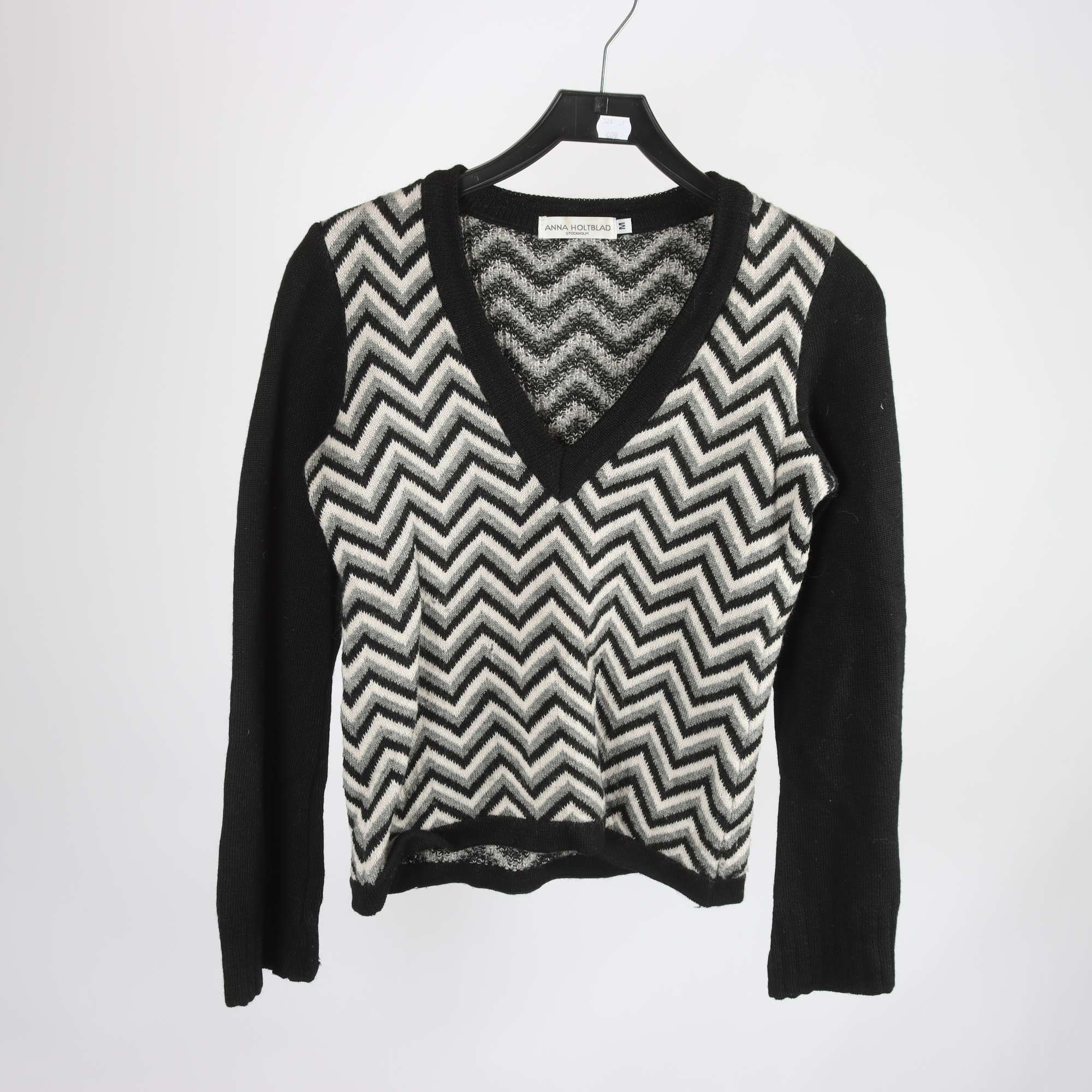 Tröja, Anna Holtbland, svart, vit, ull, stl. M.