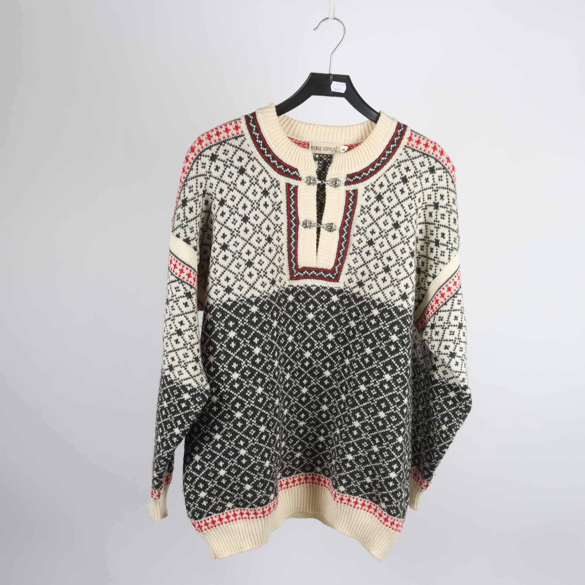 Tröja, Pierre Vedvur, svart, vit, röd, stl. S