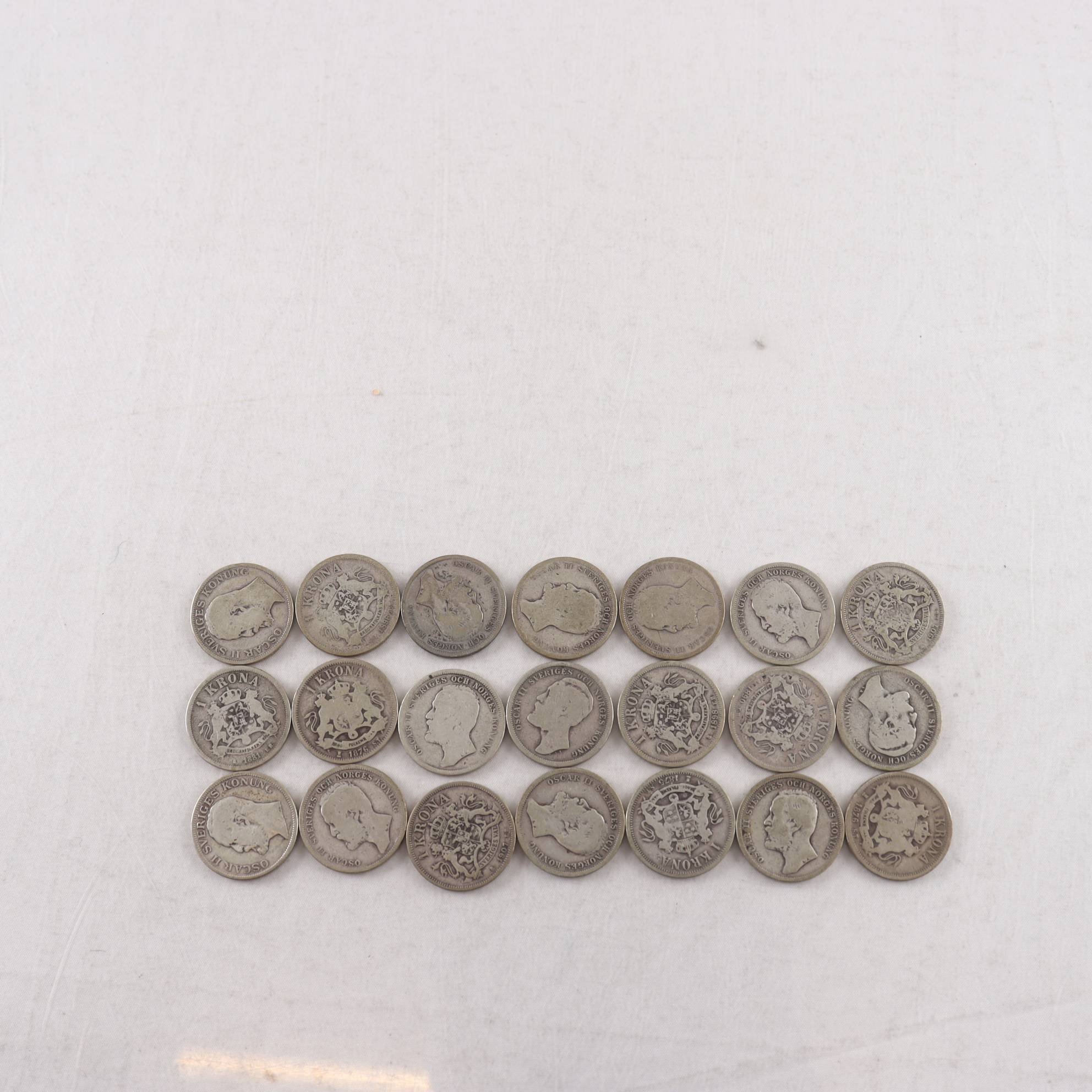 Samling med svenska silvermynt, 80%