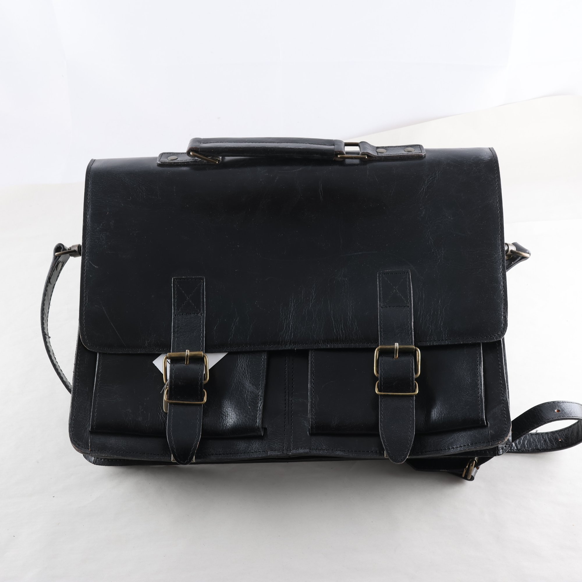 Portfölj, Indiska, svart, skinn.