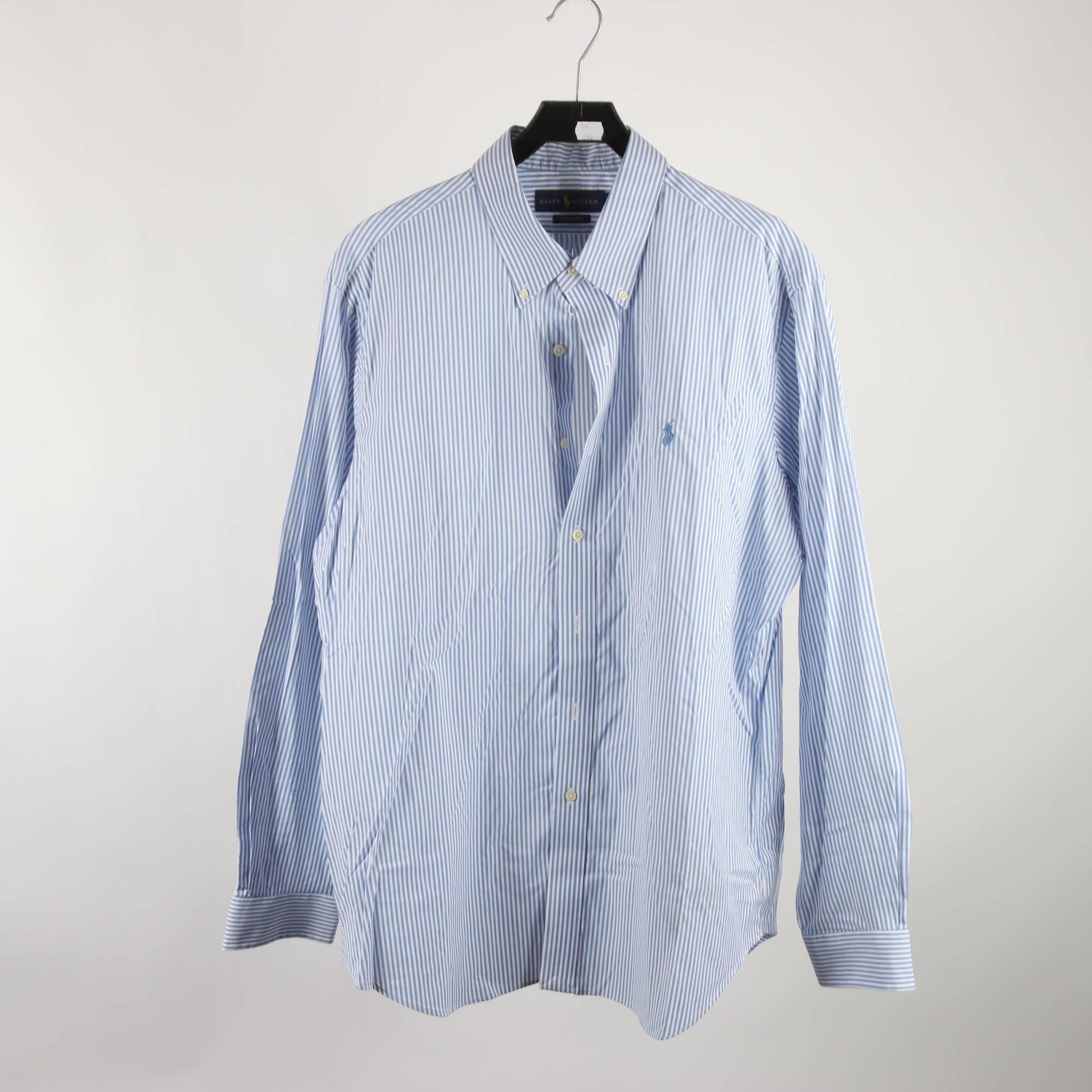 Skjorta, Ralph Lauren, vit, blå, randig, stl. XL.