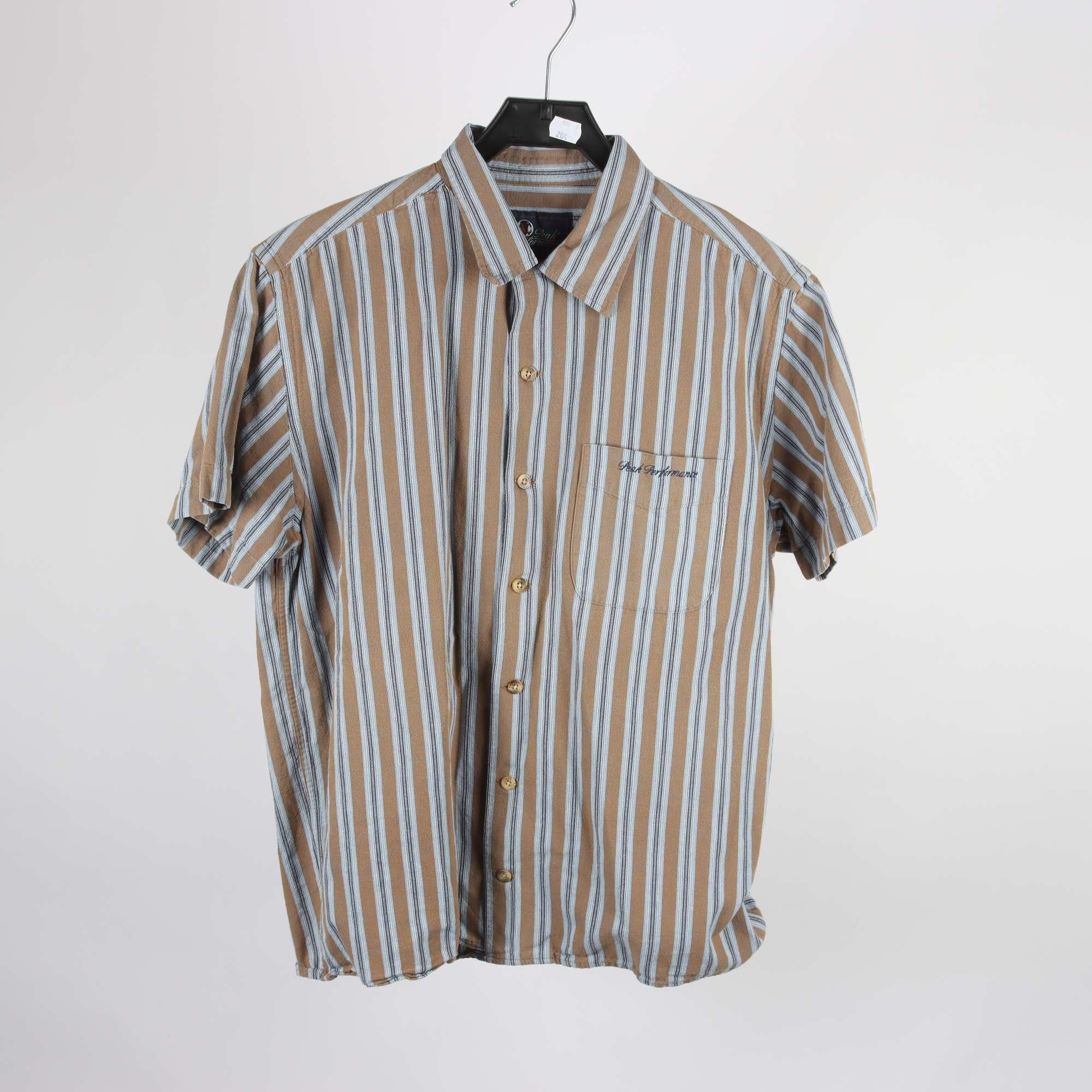 Skjorta, PeakPerformance, blå, brun, randig, stl. M