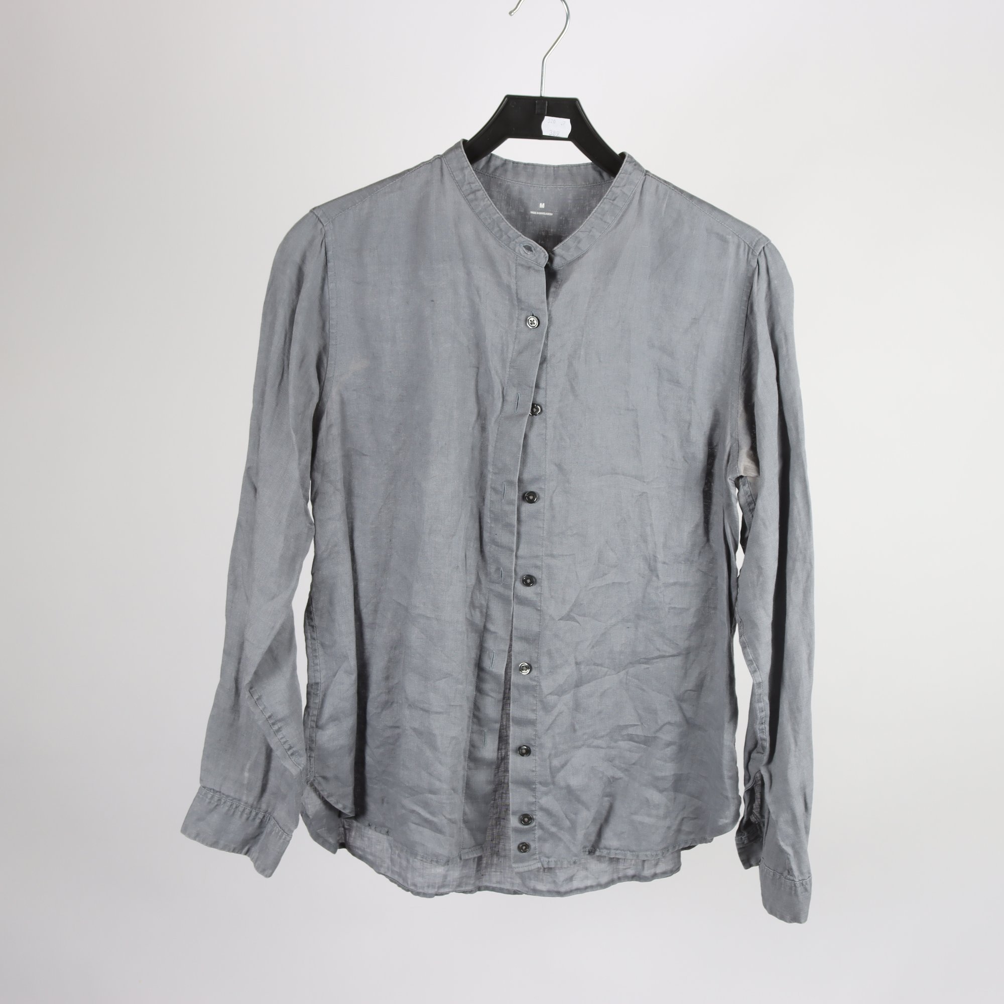 Blus, Muji, grå/blå, lin, stl. M.