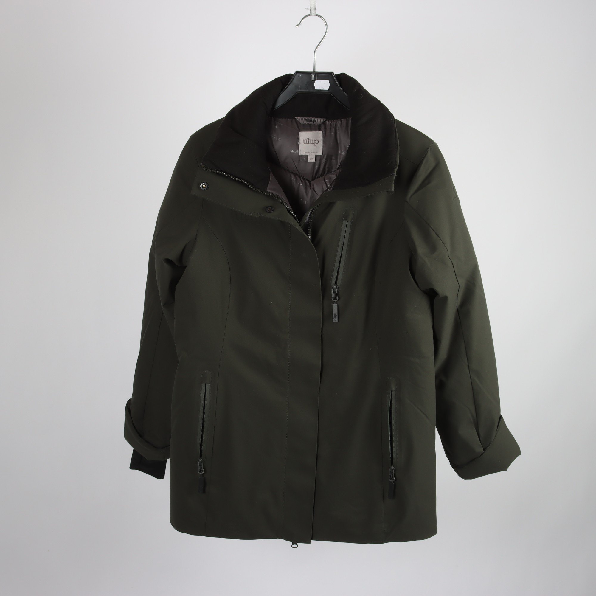 Vinterjacka, Uhip, grön, stl. 34.