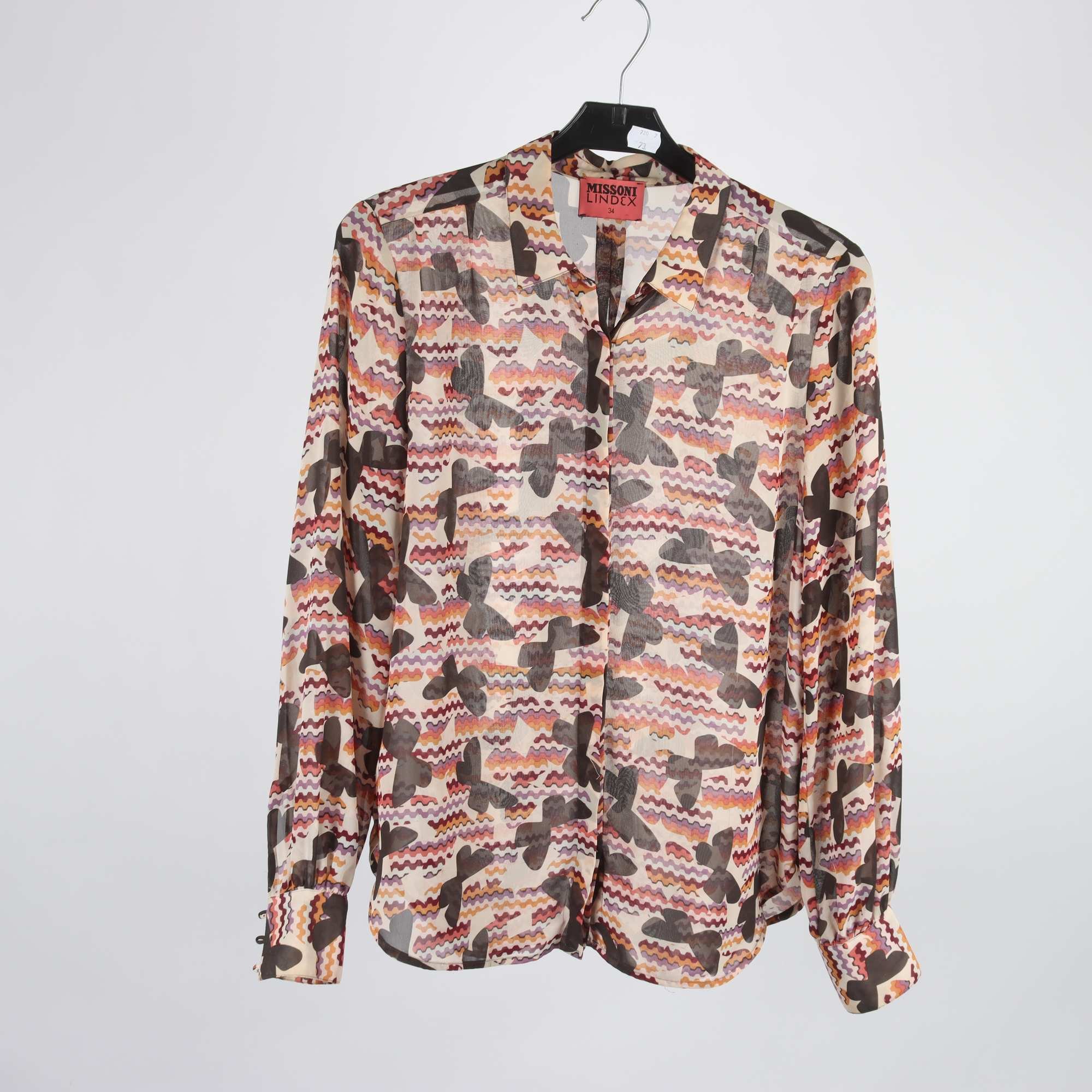 Blus, Missoni x Lindex, flerfärgad, mönstrad, stl. 34