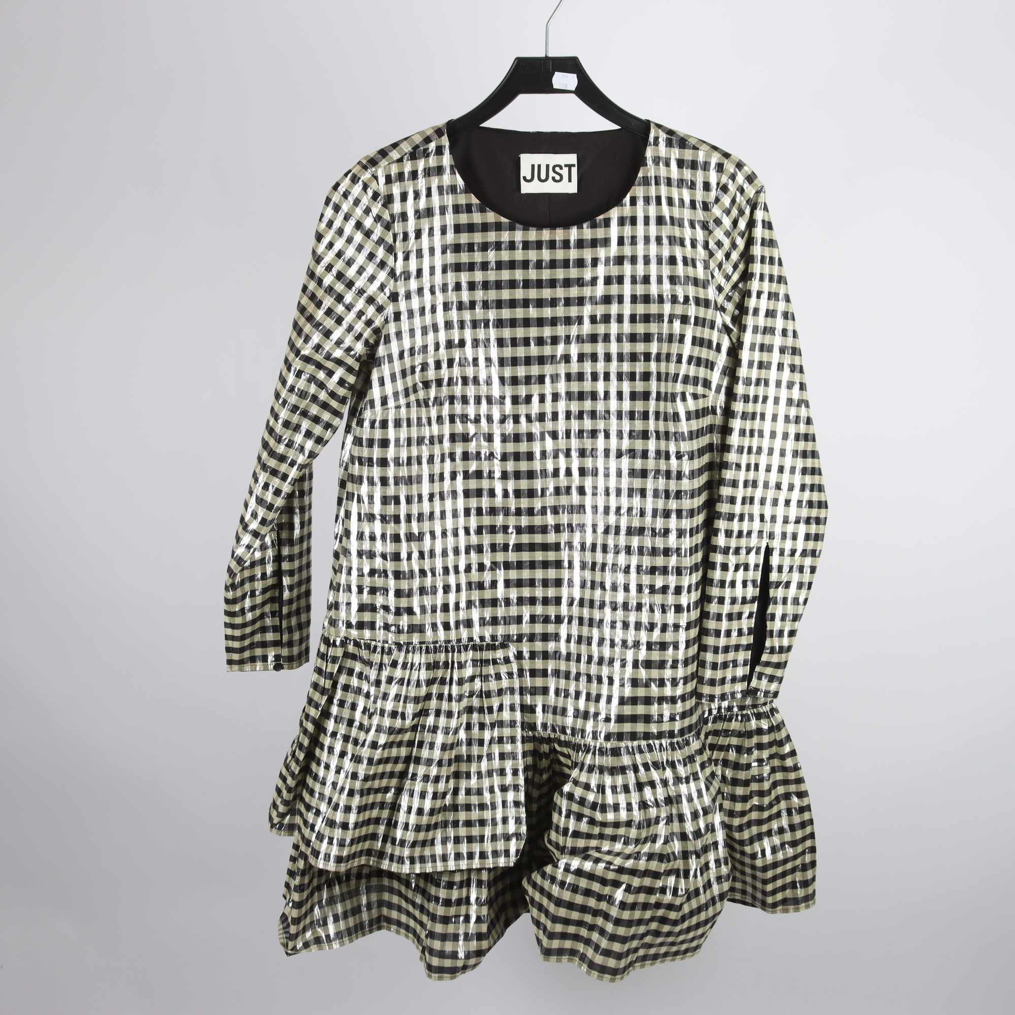 Klänning, JUST, svart, cream, rutig, stl. S