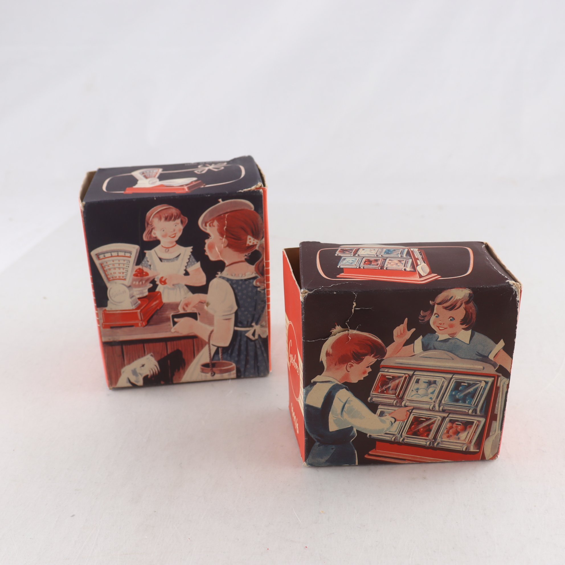 Leksaker, Geobra, w germany, 2st i org askar, från 40-50 talet.