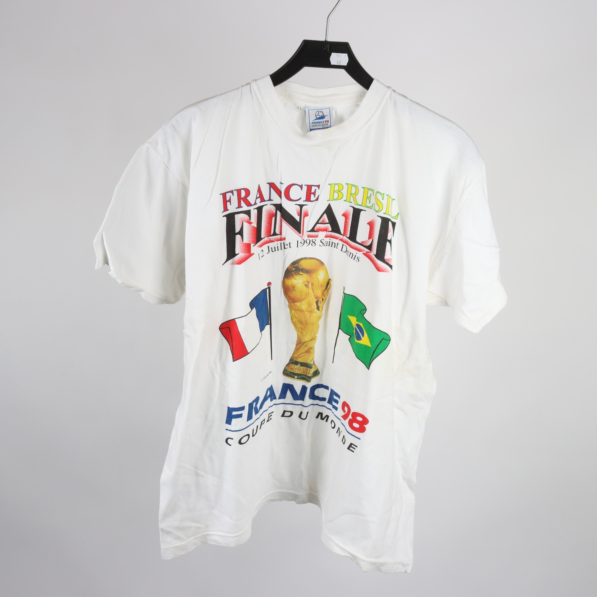 T-shirt, France 98, vit, XL