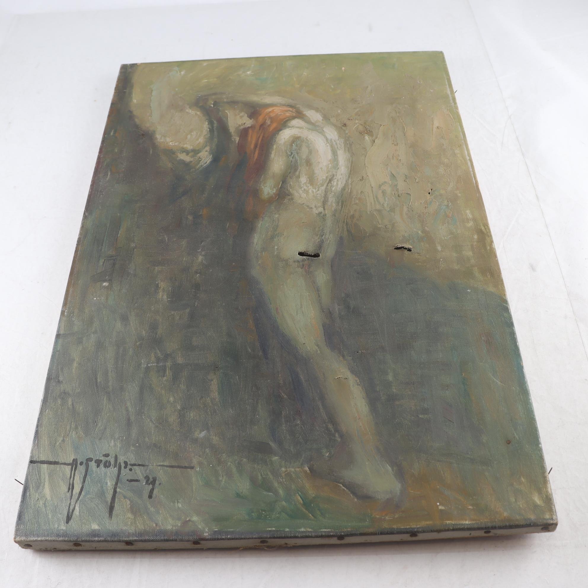 Olja på duk, Alvin Stöhr, (1874-1941), 1904, signerad. Trasig. Endast avhämtning