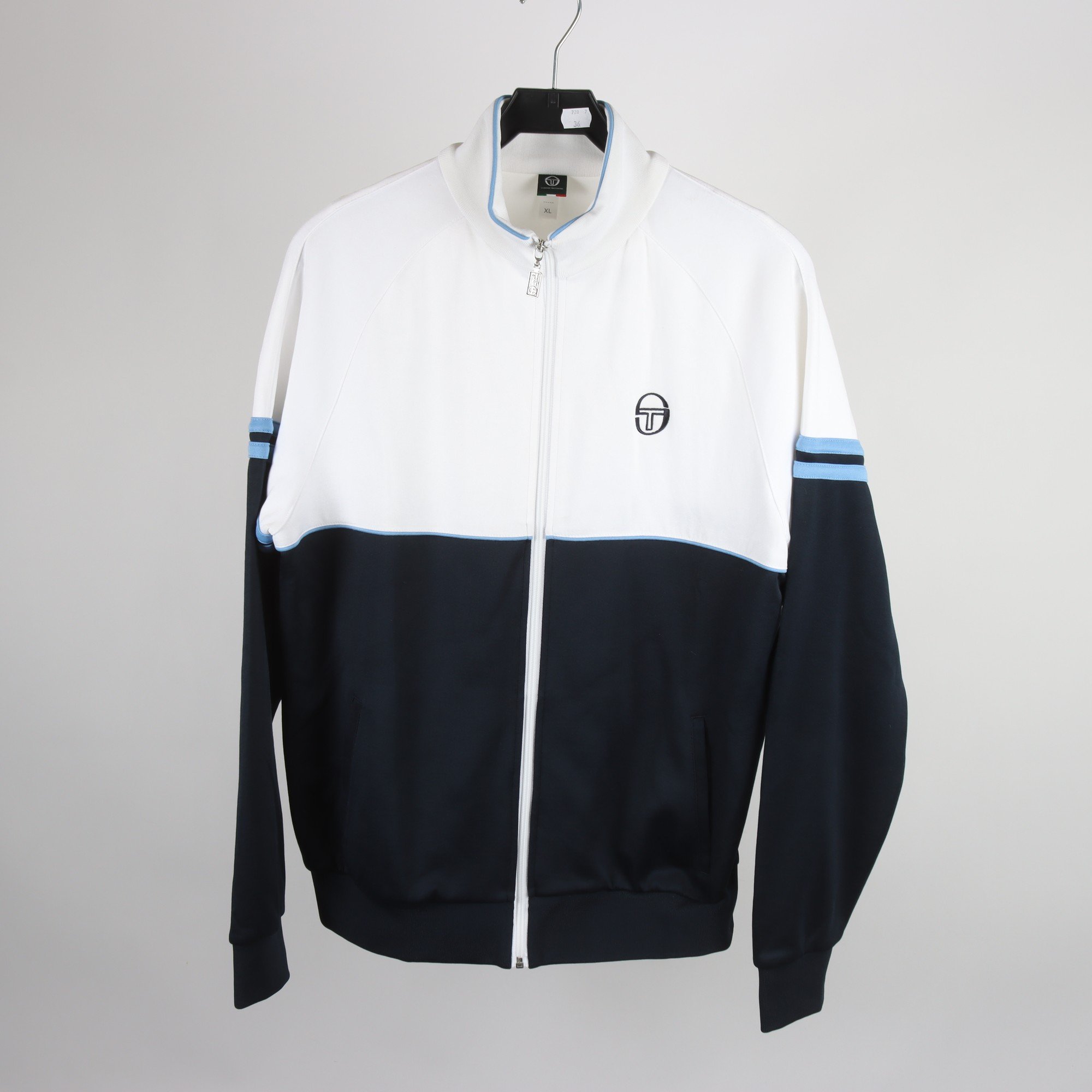 Sportjacka, Sergio Tacchini, vit, blå, stl. XL