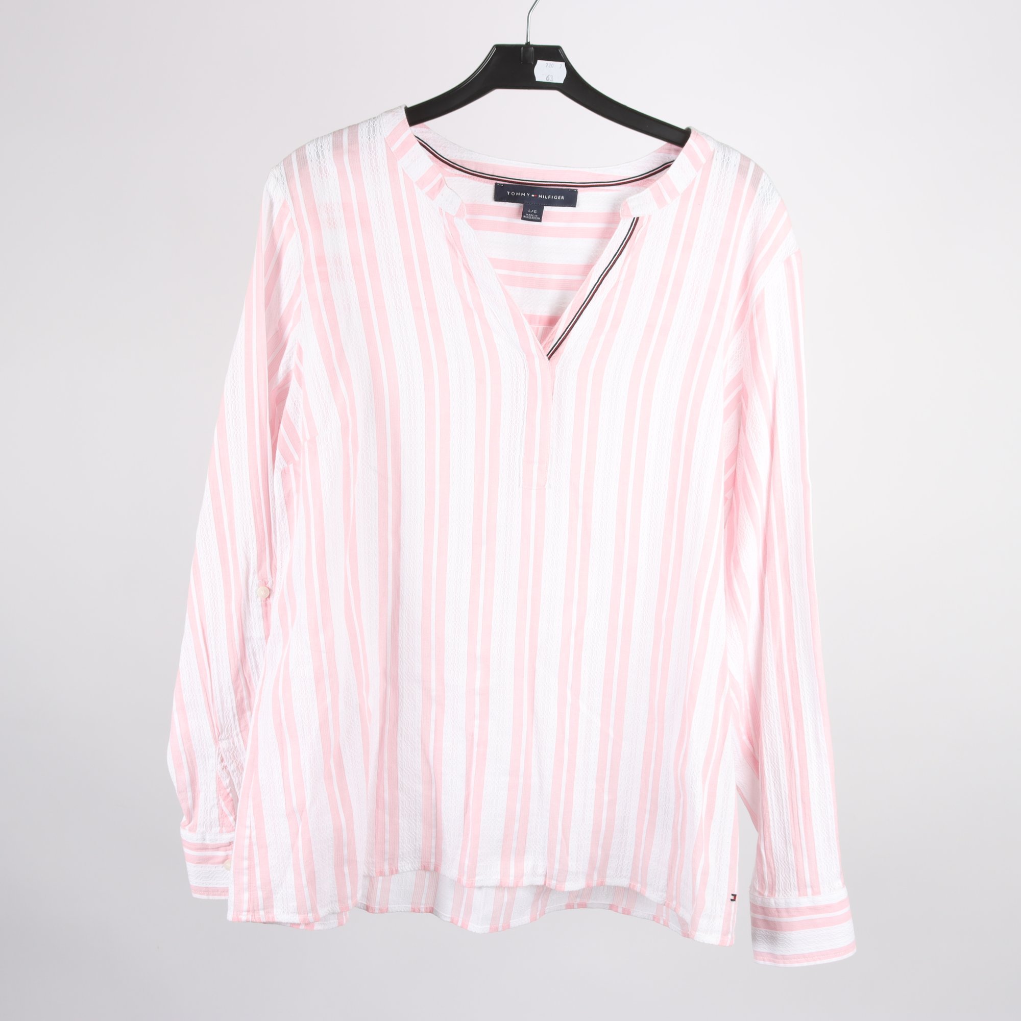 Blus, Tommy Hilfiger, rosa, vit, stl. L