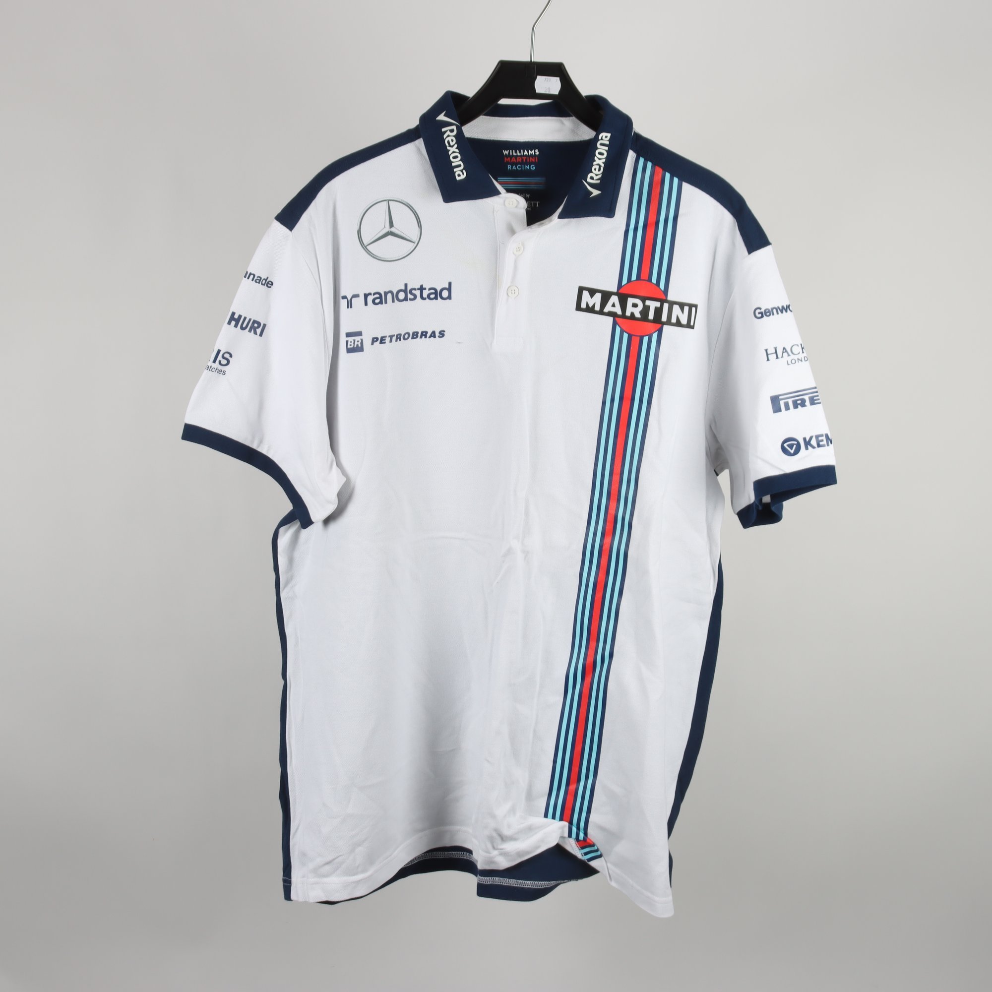 Pikètröja, Hackett, Williams Martini Racing, vit, blå, stl. XXL