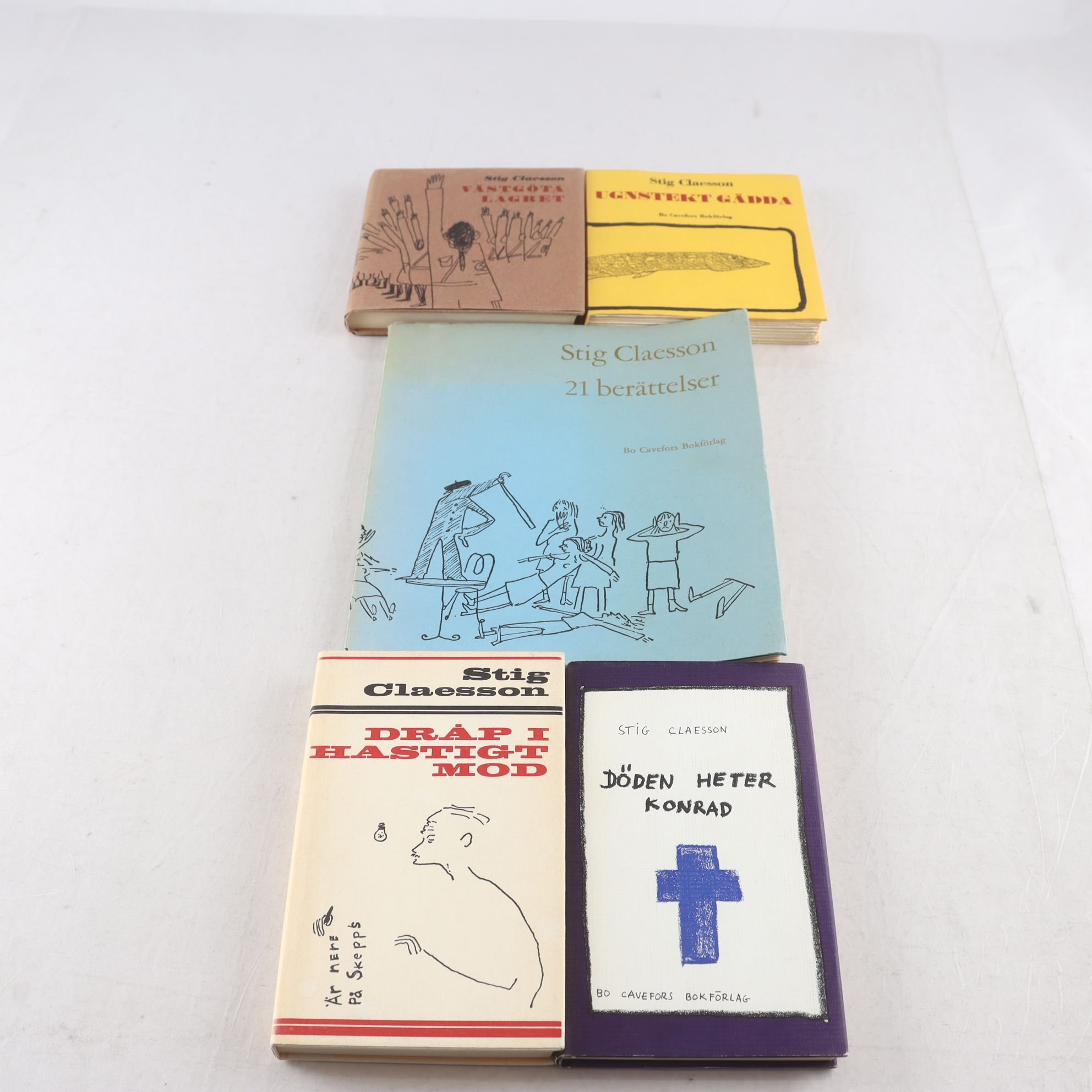 Stig Claesson, bokpaket med 4 förstaupplagor