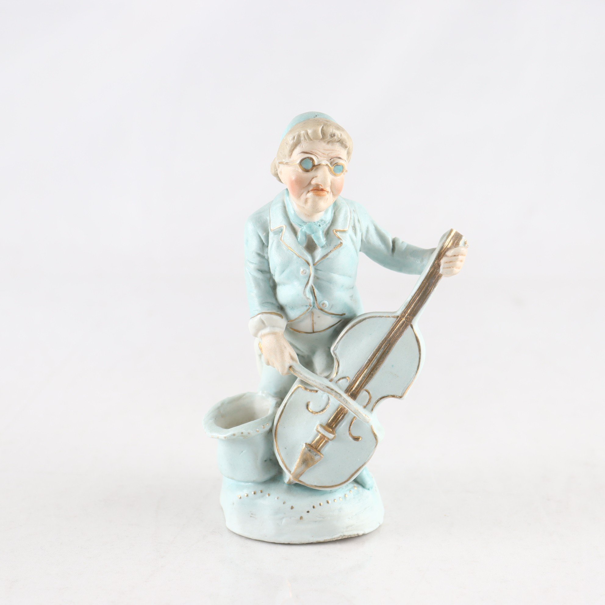 Figurin, basfiolspelare, biskviporslin, tidigt 1900-tal