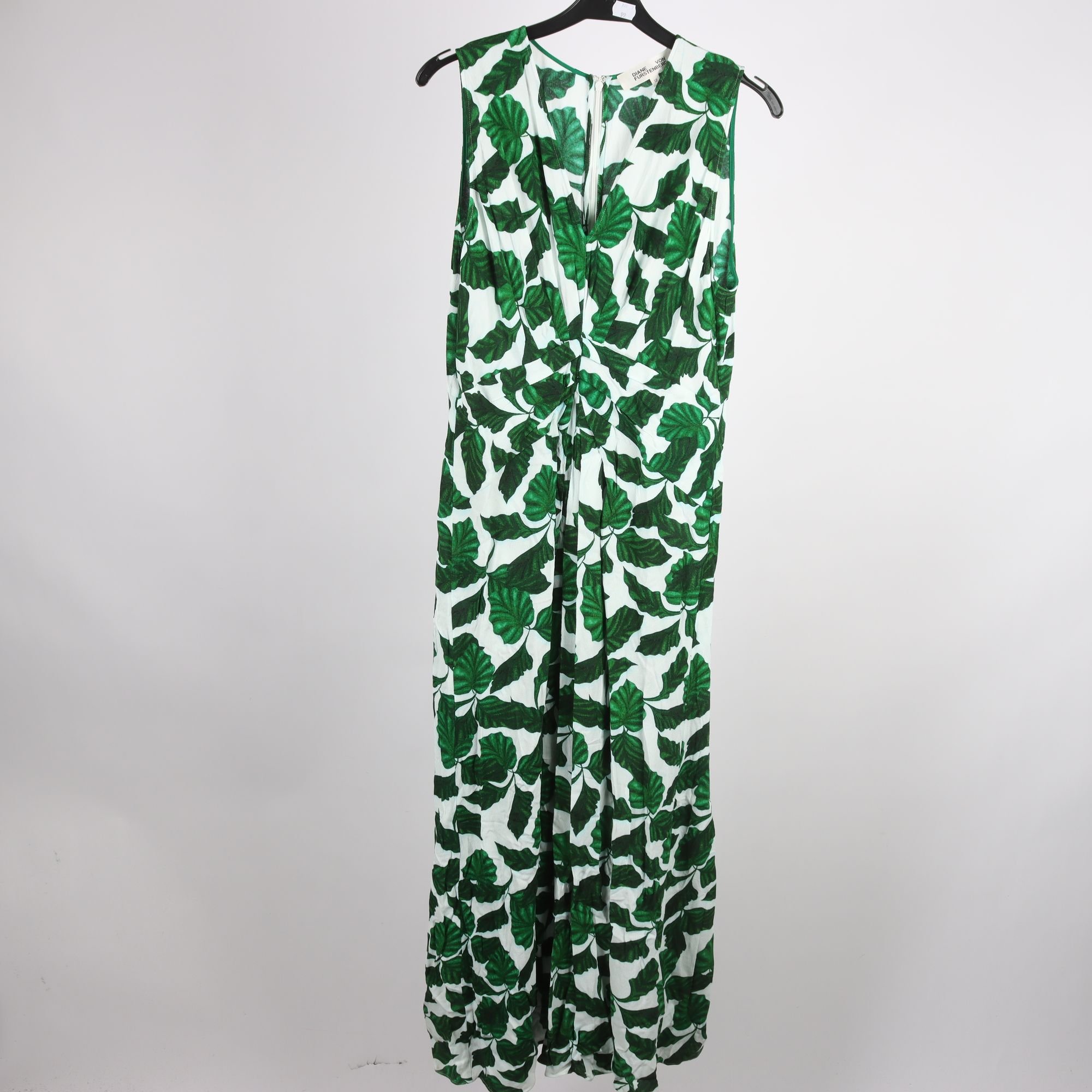 Klänning, Diane von Furstenberg, grön, vit, mönstrad, stl. 12 (L)