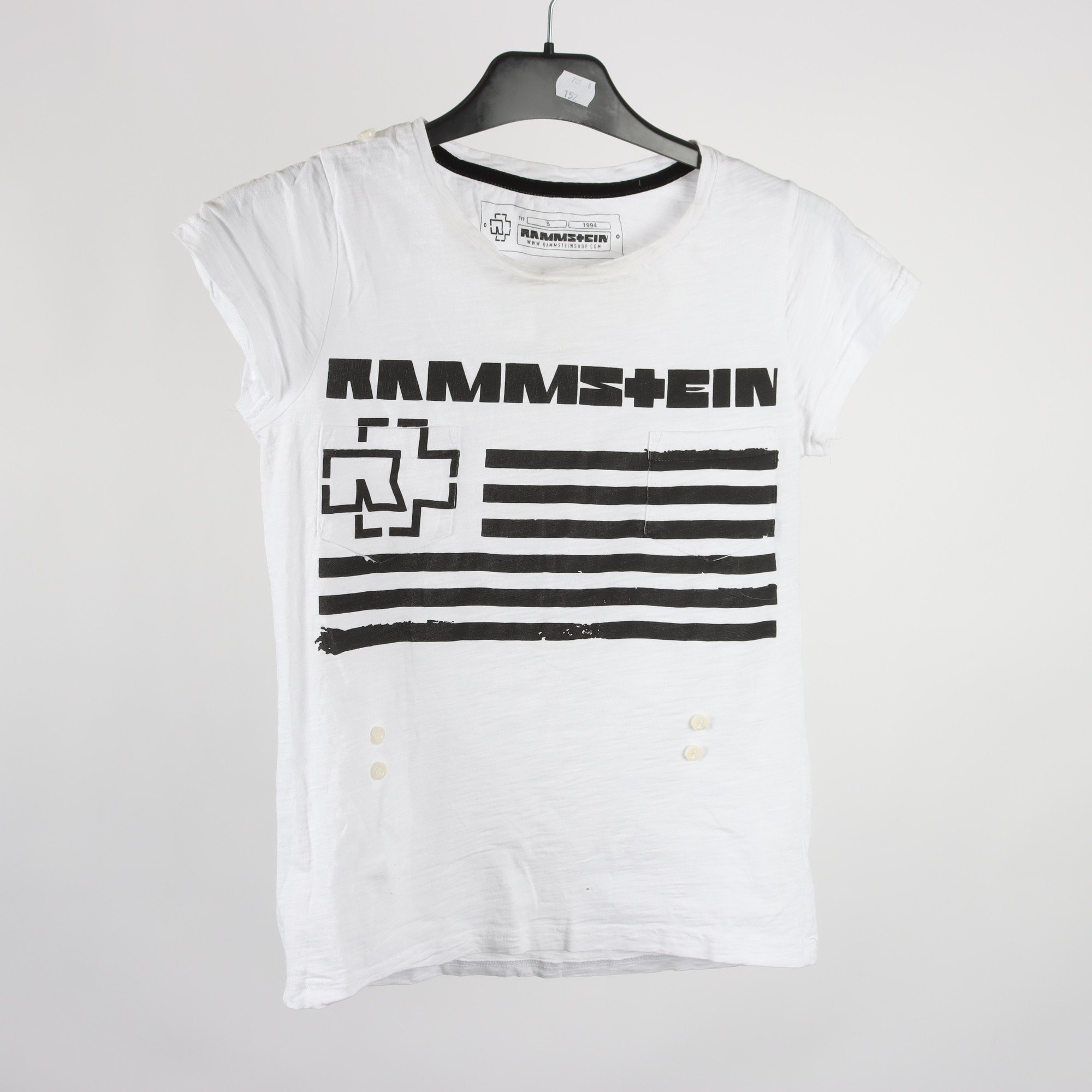 T-shirt, Rammstein, vit, svart, stl. S