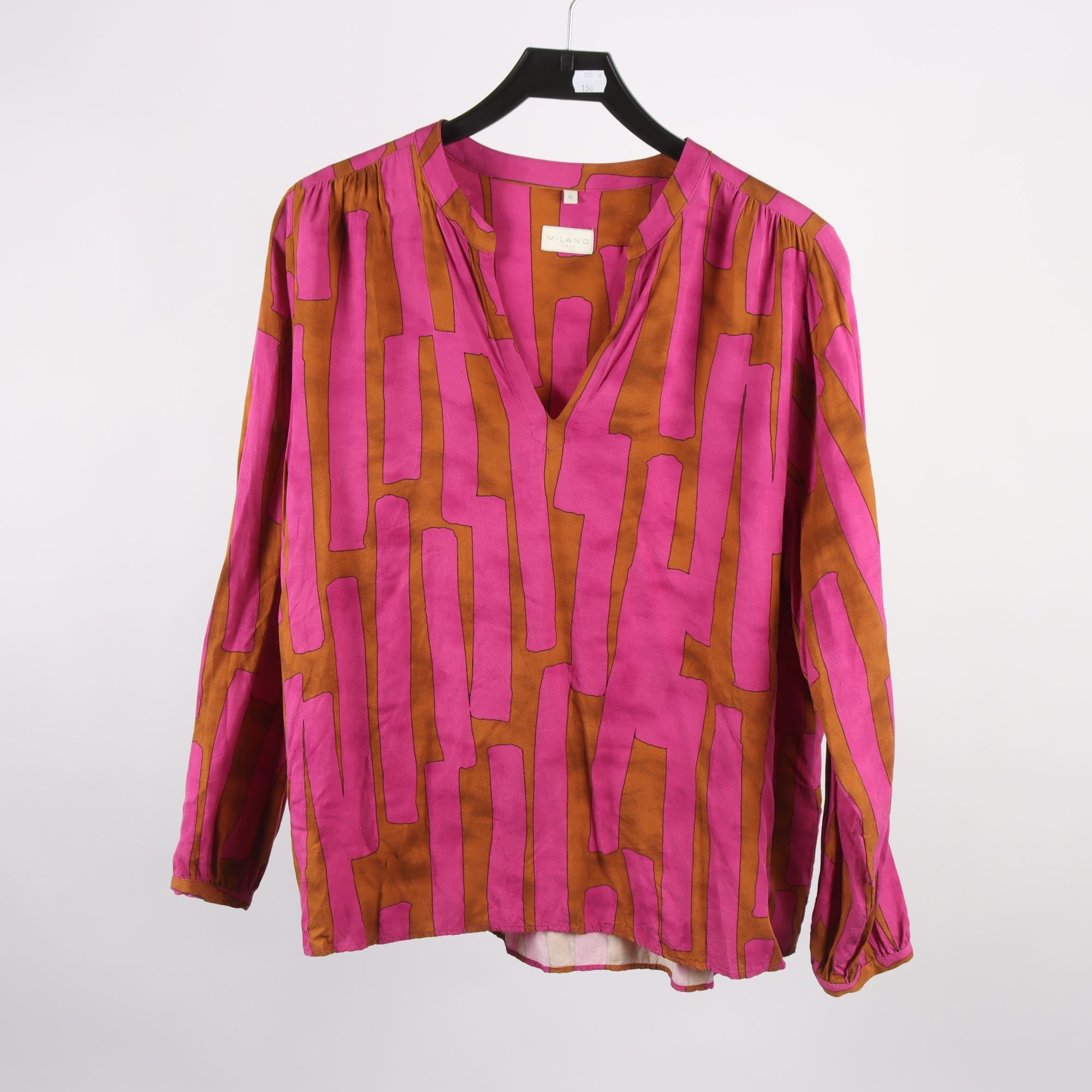 Blus, Milano, rosa, brun, mönstrad, stl. 38