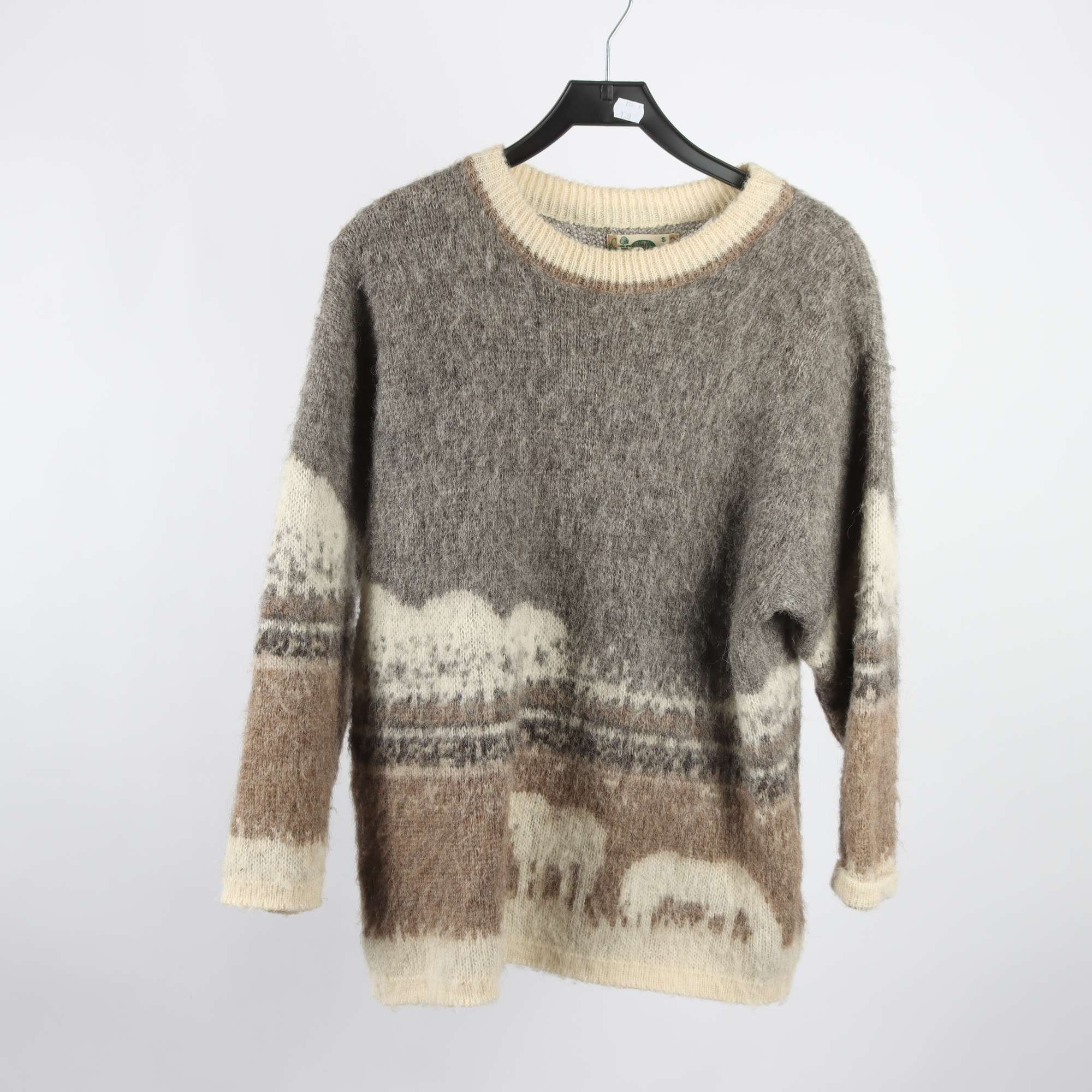 Tröja, Natur Iceland, grå, brun, vit, stl. S