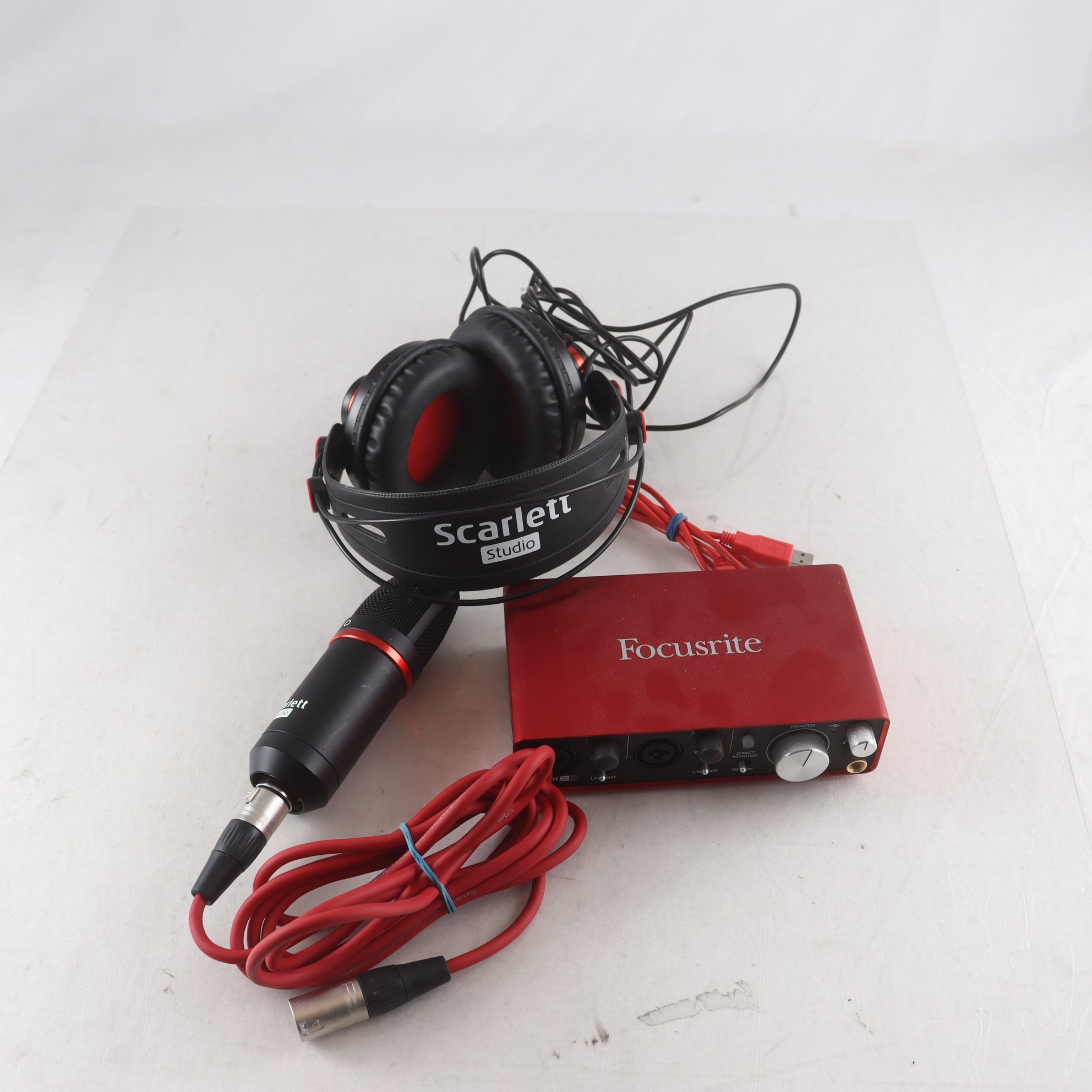 Ljudkort, mikrofon, hörlurar