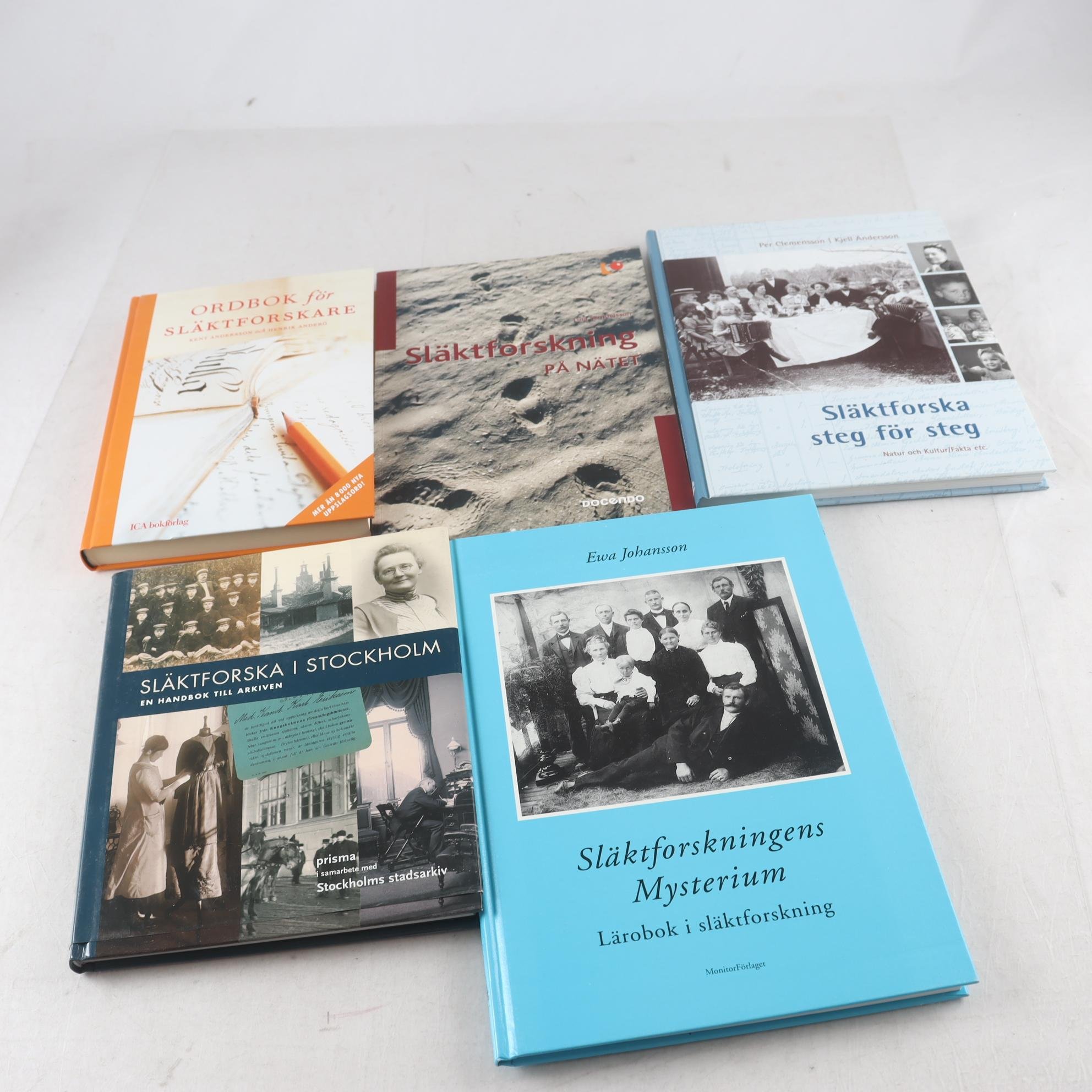 Släktforskning, bokpaket med 5 volymer