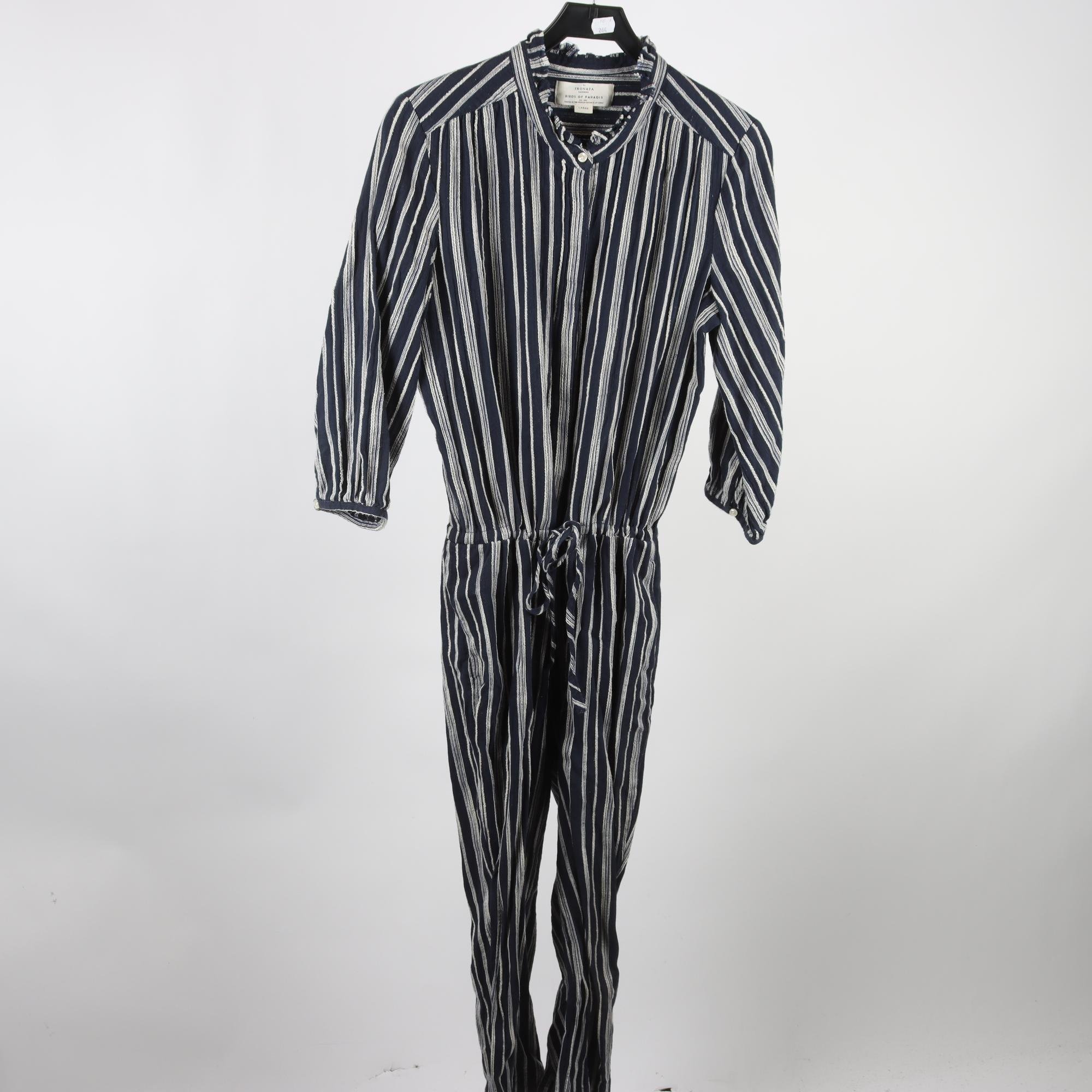 Byxdress, Trovata, blå, vit, stl. L