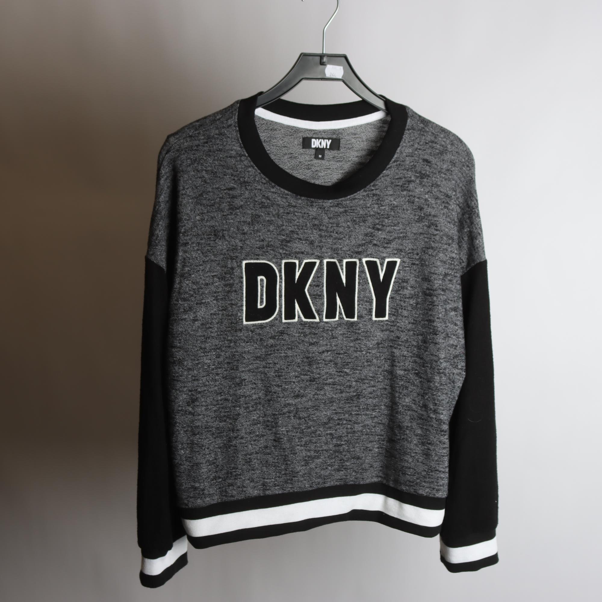 Tröja, DKNY, grå, svart, stl. M