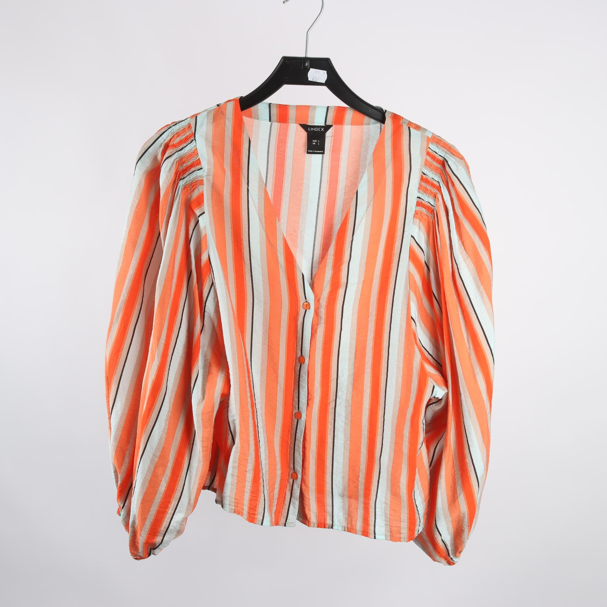 Blus, Lindex, flerfärgad, randig, stl. L