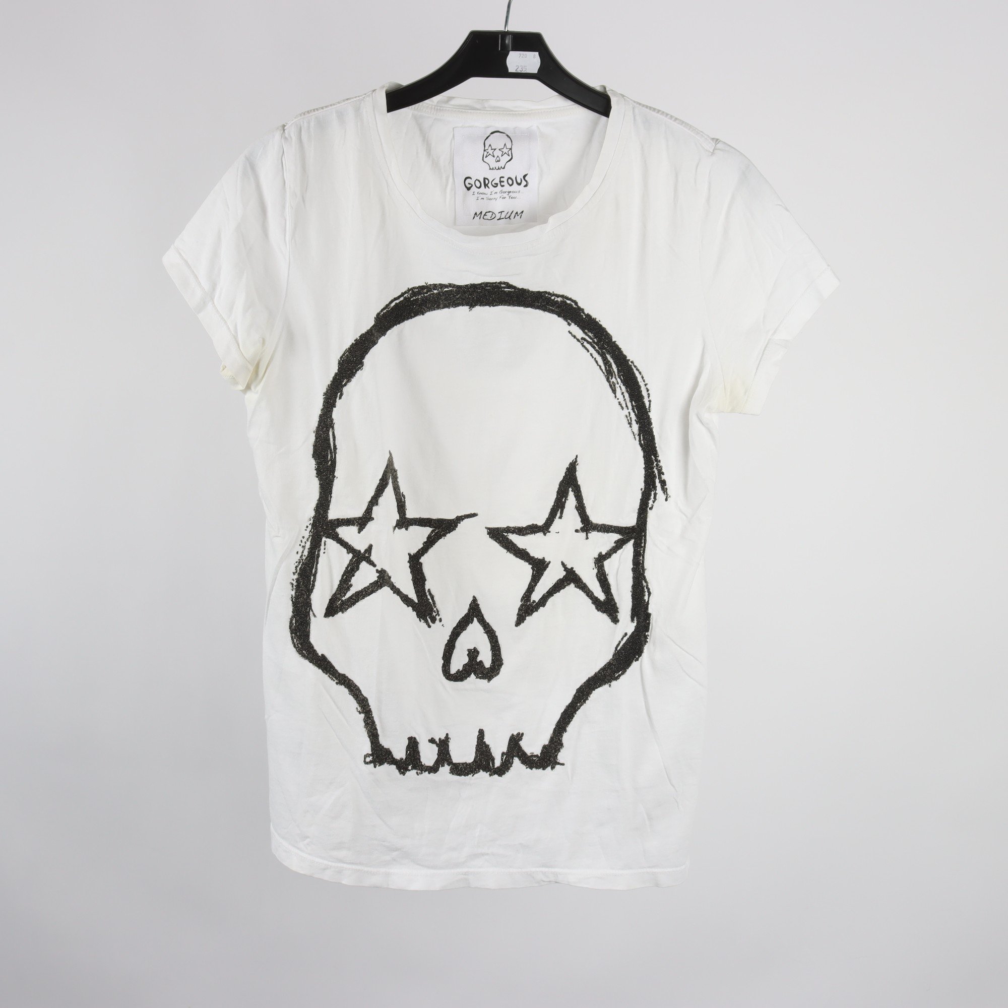 T-shirt, Gorgeous, vit, stl. M