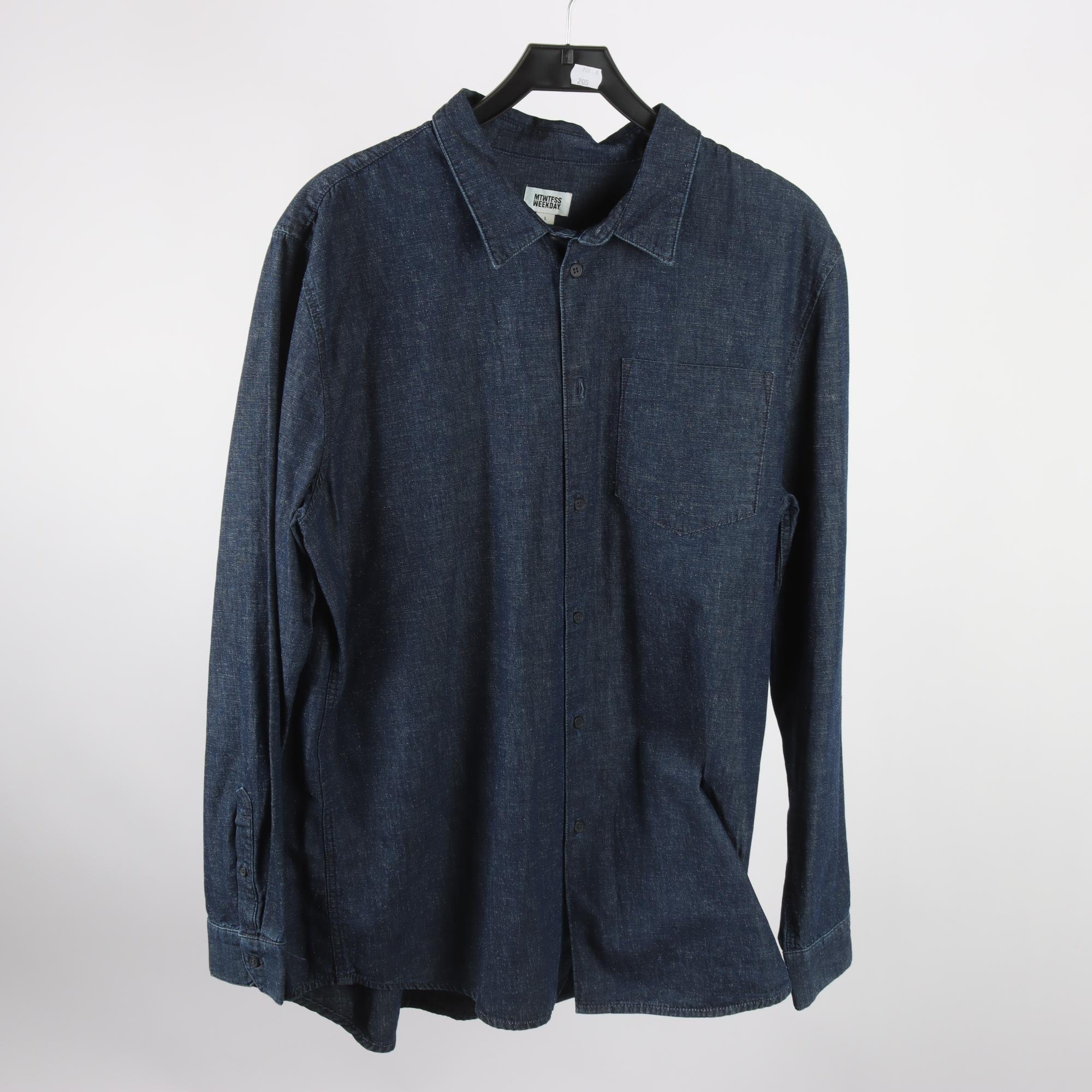 Skjorta, Mtwtfss Weekday, blå, denim, stl. L