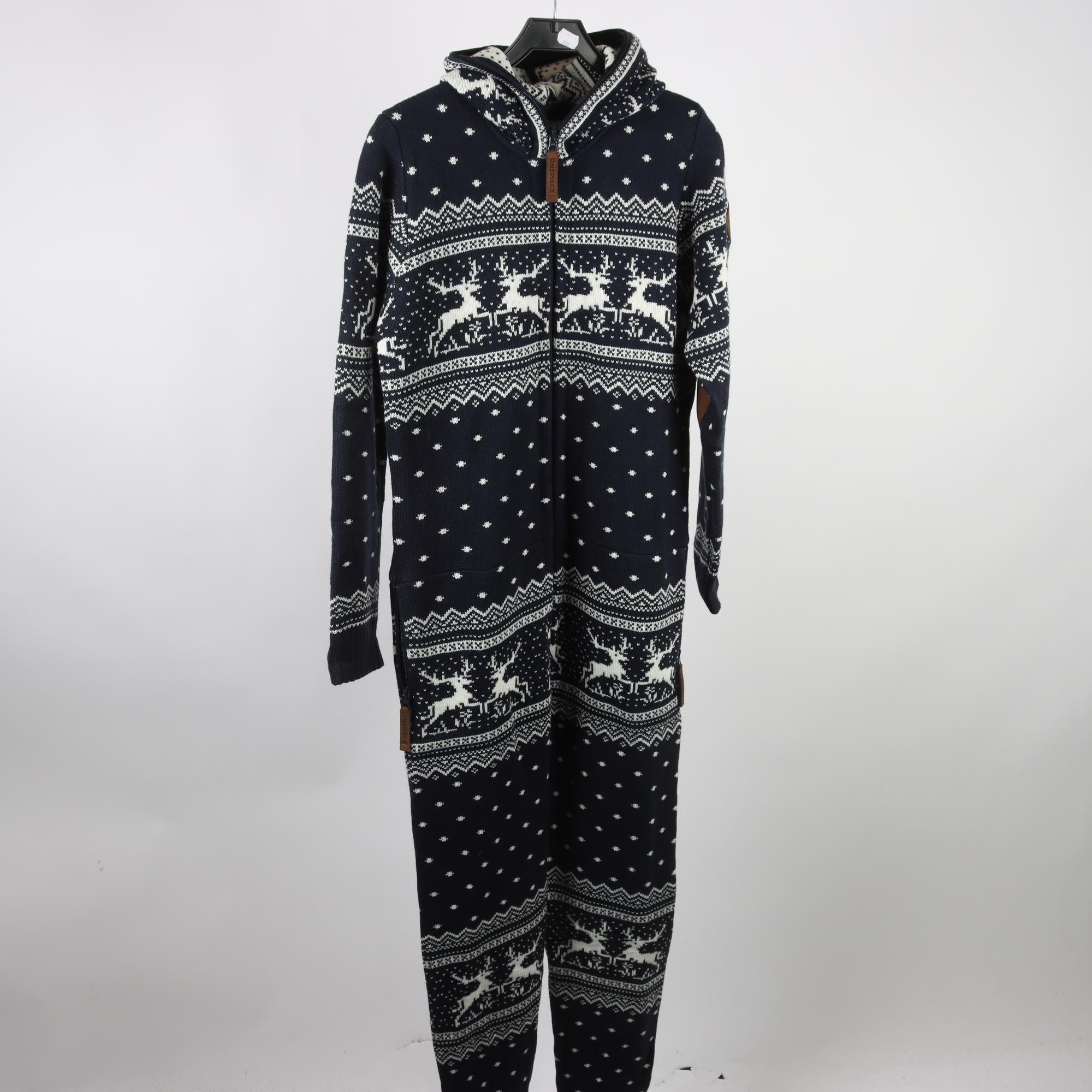 Onepiece, blå, vit, stl. S