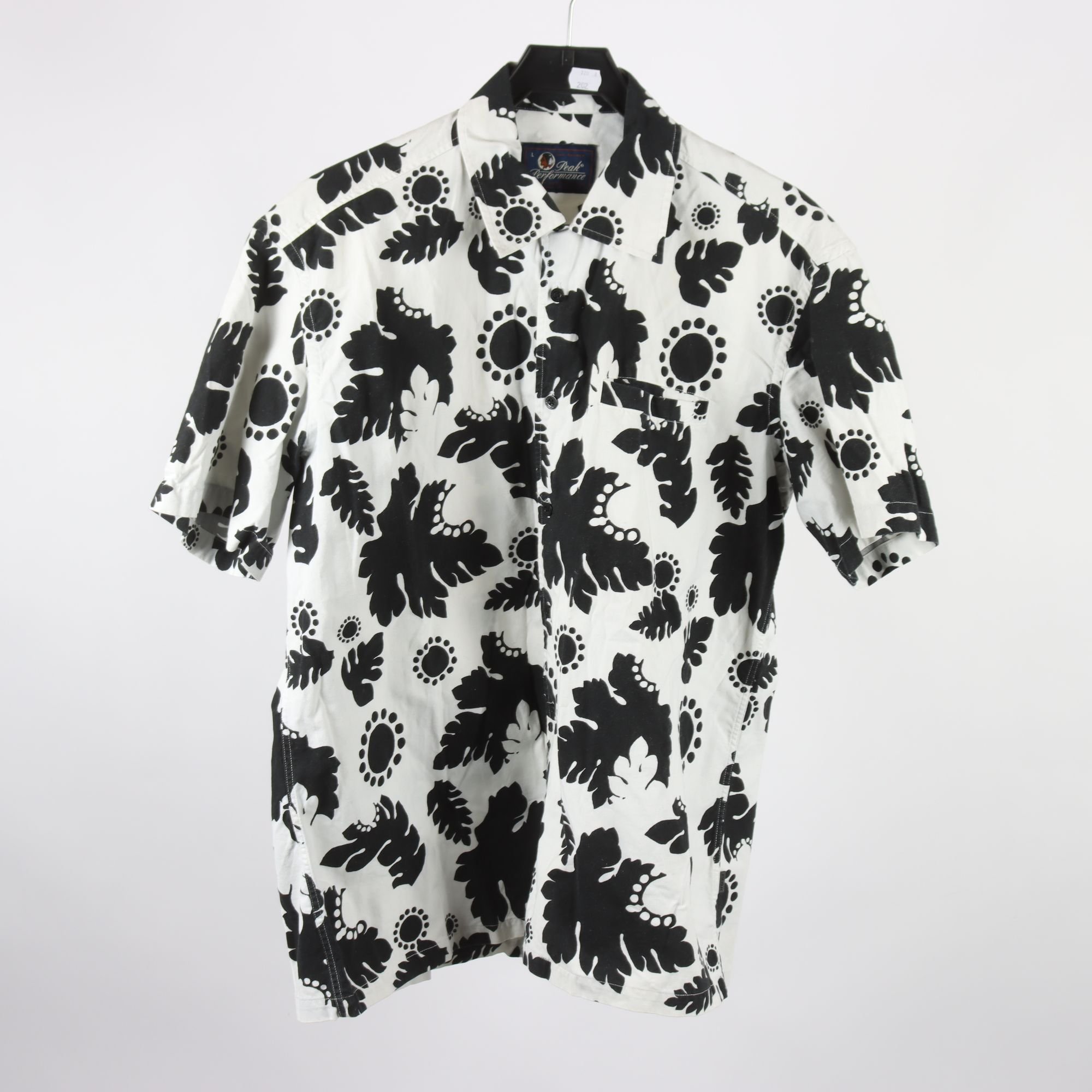 Skjorta, PeakPerformance, vit, svart, mönstrad, stl. L