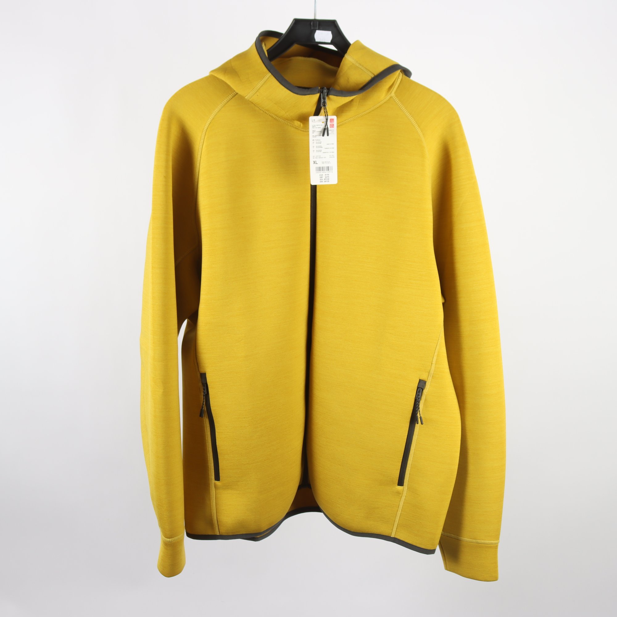 Hoodie, Uniqlo, senapsgul, stl. XL.