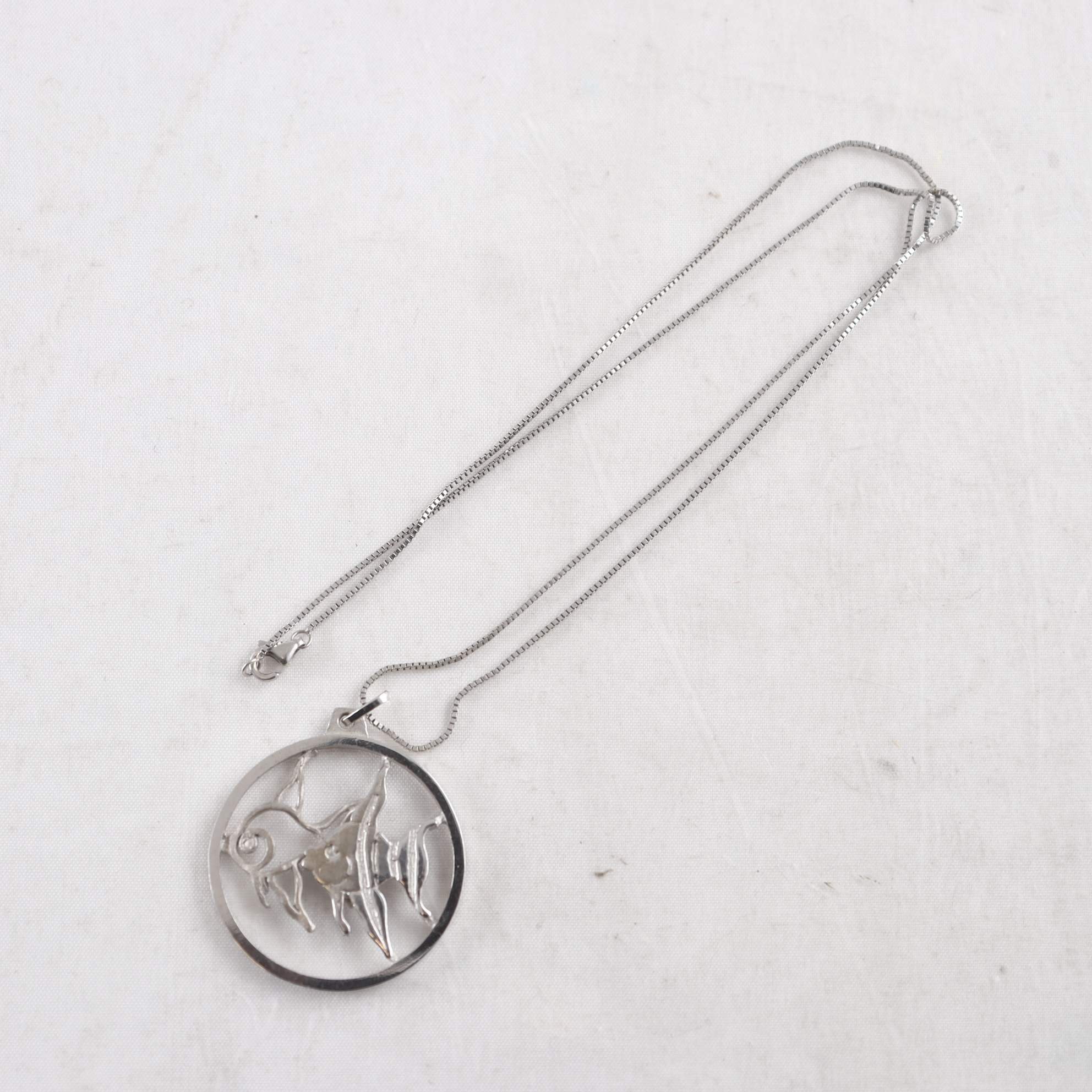 Halsband & hänge, silver, vikt: 9 g