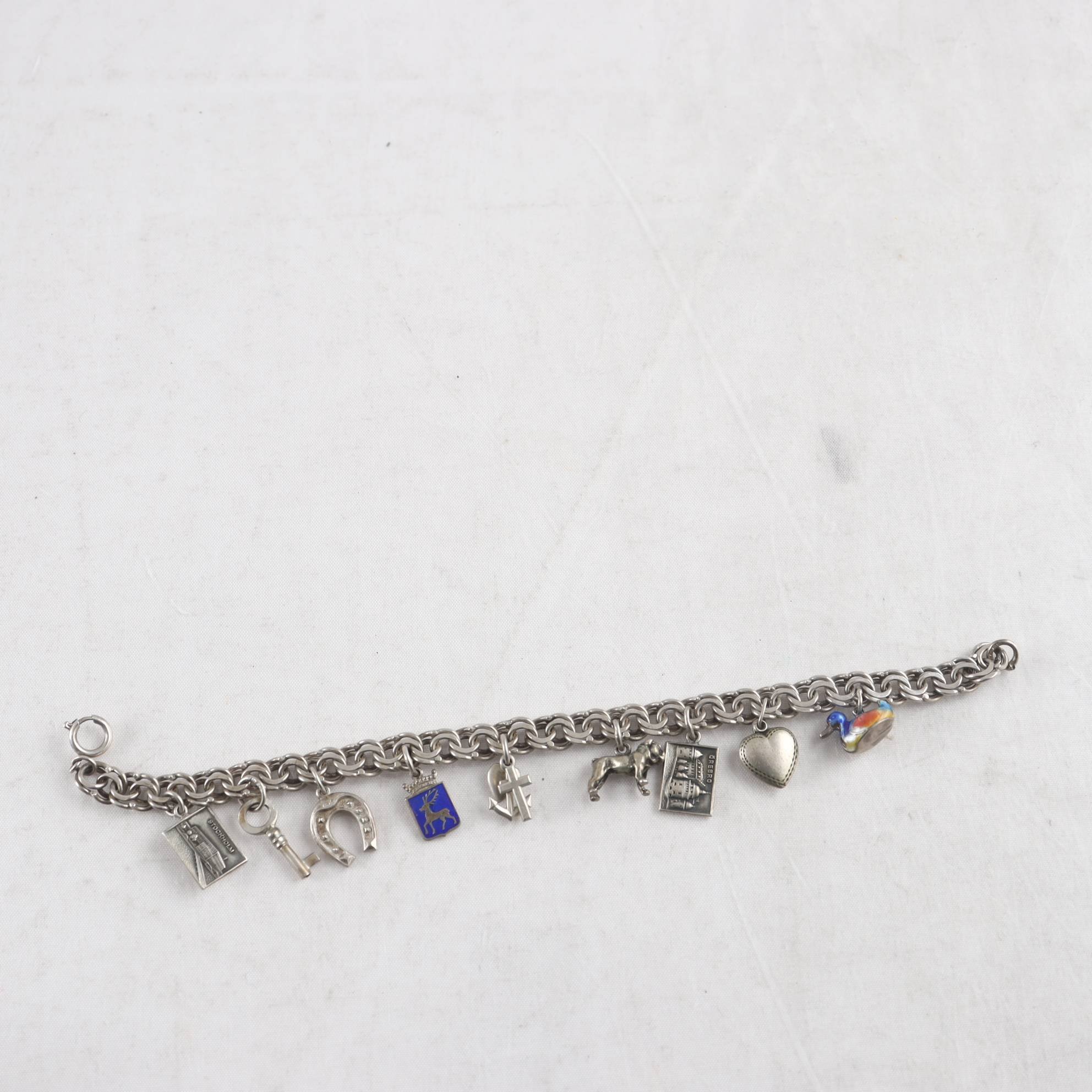 Armband, silver, berlocker, bismarc, brv: 20,4 g