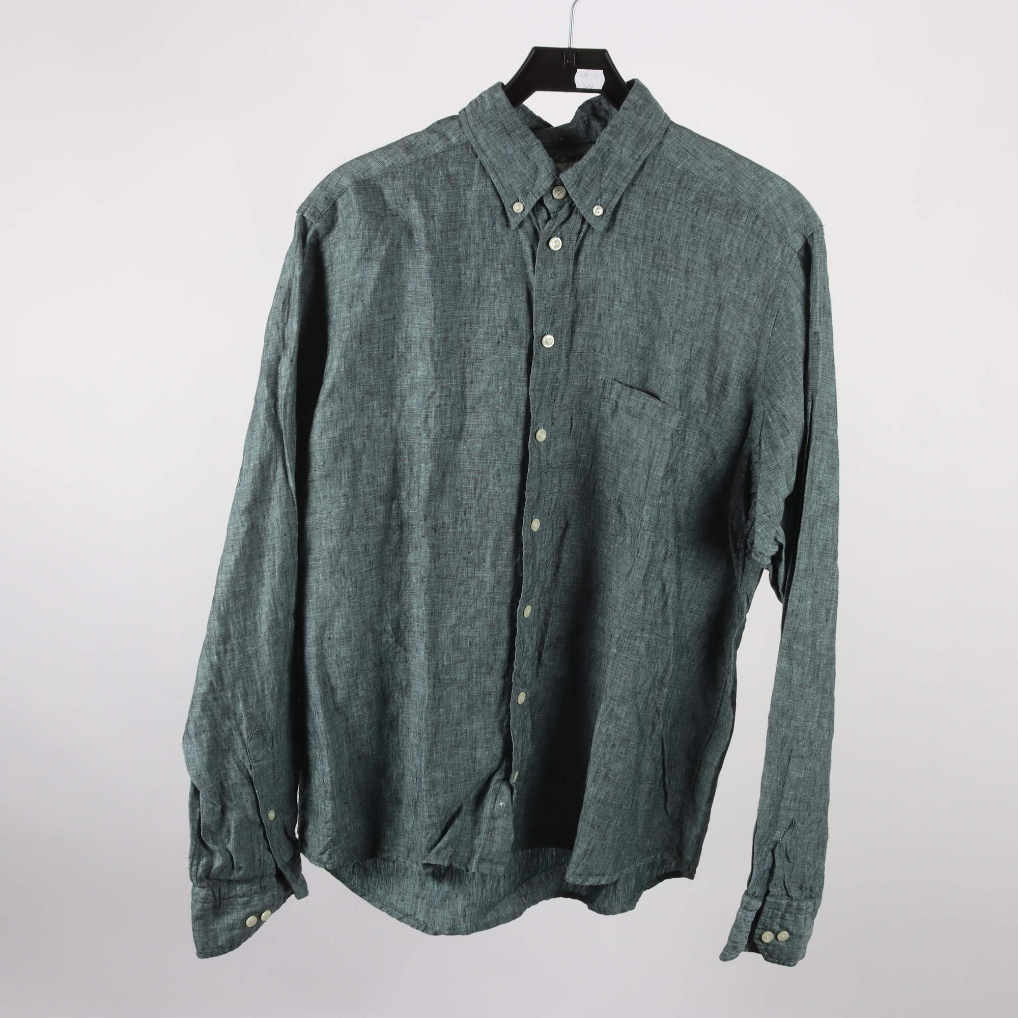 Skjorta, Eton, turkos, 100% lin, stl. L.