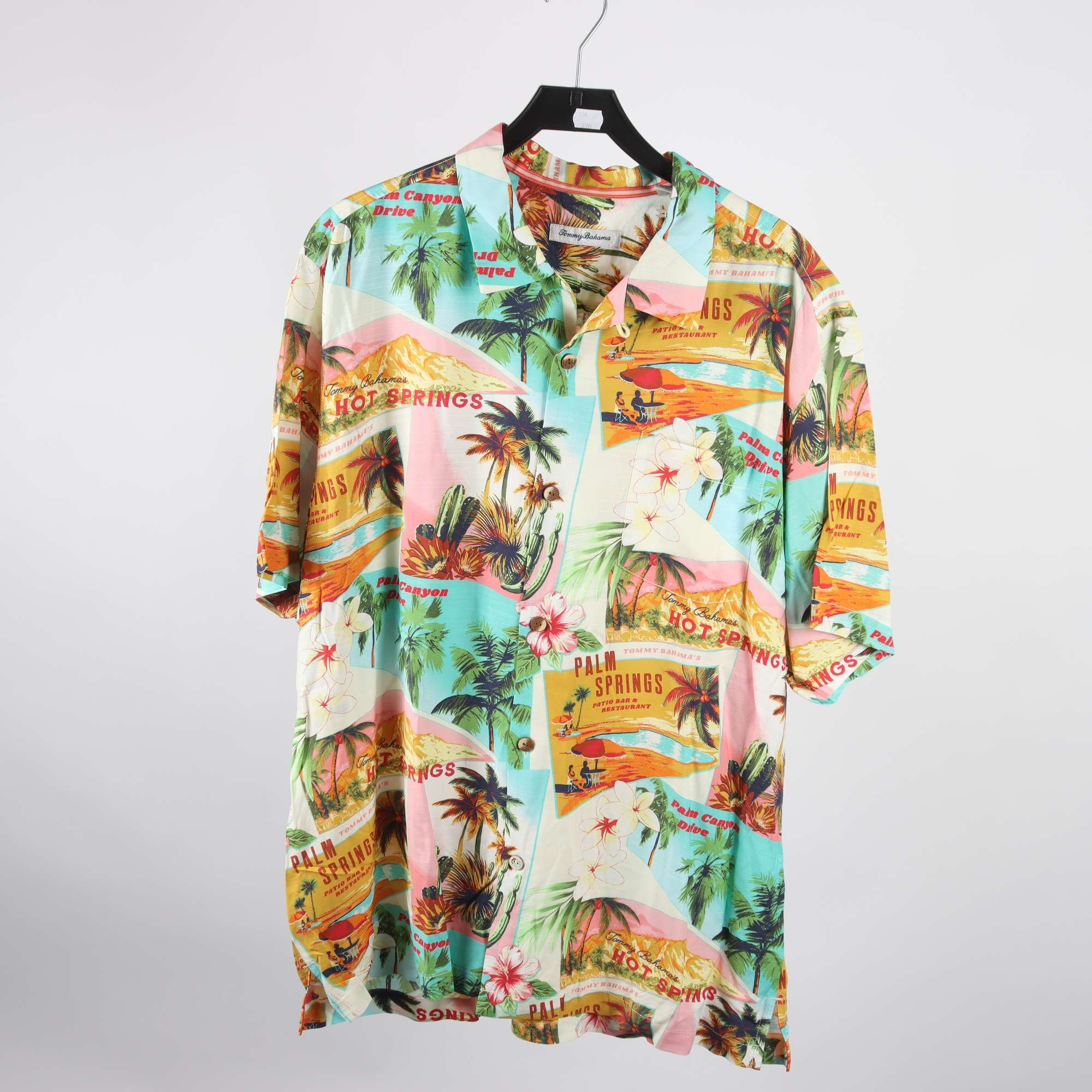 Skjorta, Tommy Bahama, turkos, rosa, stl. XL.